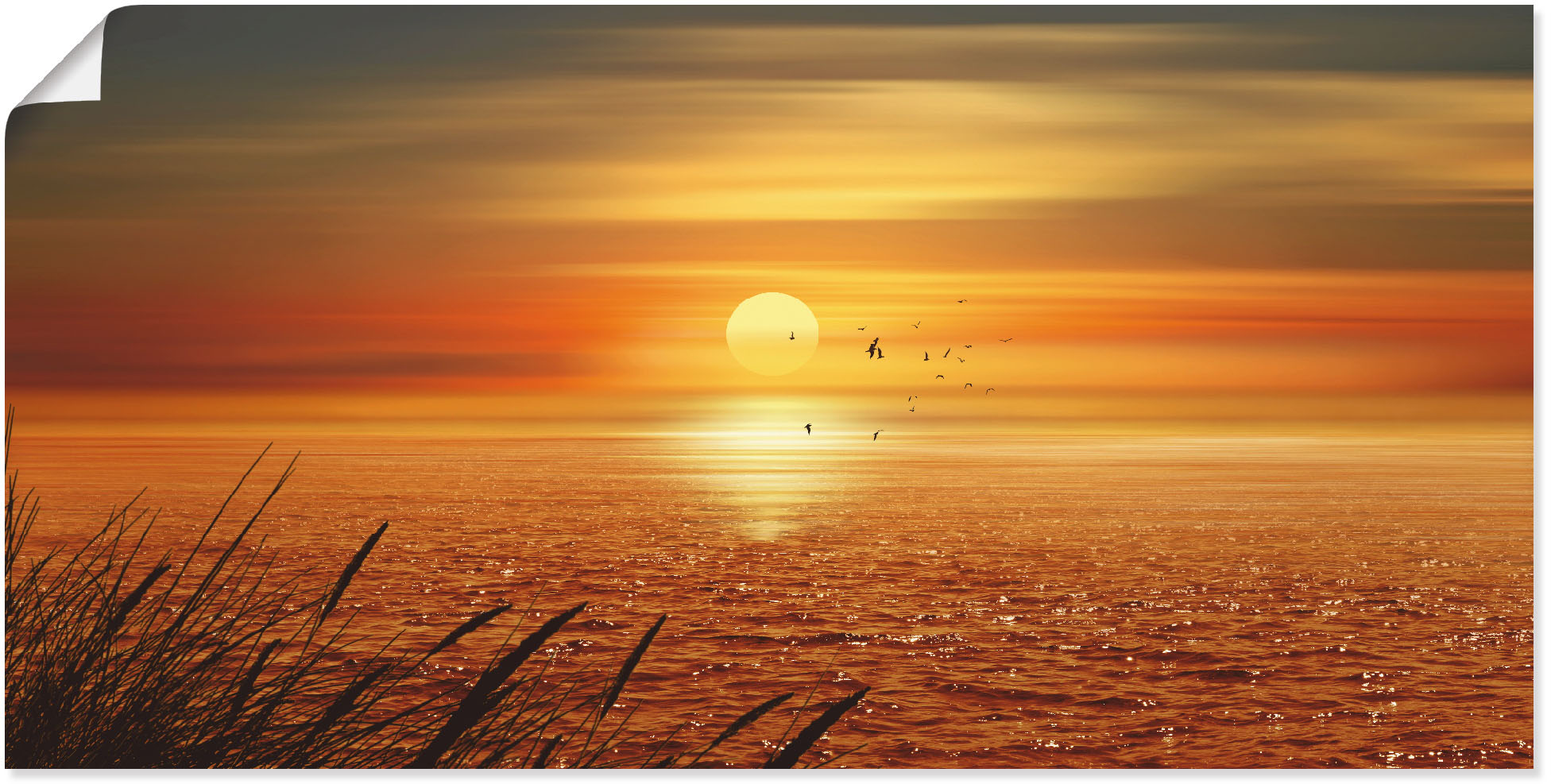 Artland Wandbild "Sonnenuntergang über dem Meer" Sonnenaufgang & -untergang 1 Stk. tlg. als Leinwandbild, Poster in verschied. Größen