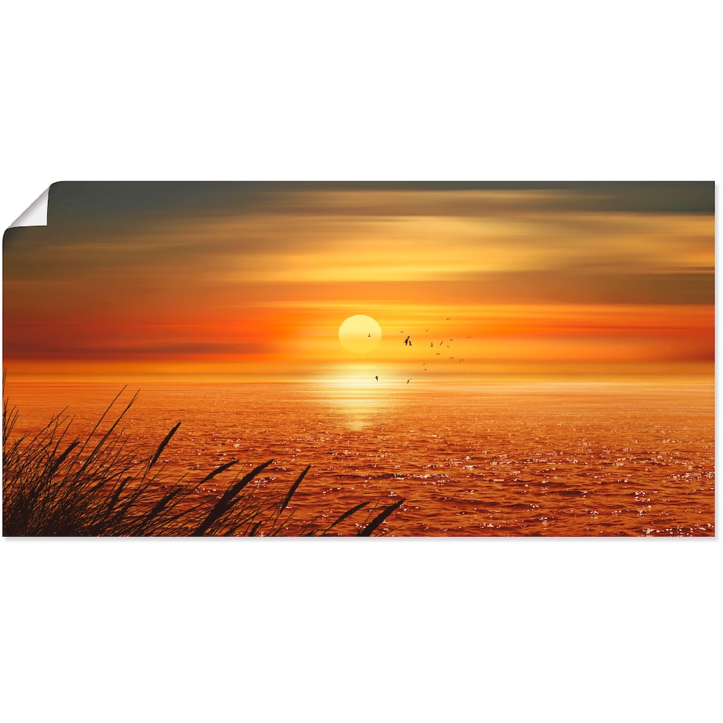 Artland Wandbild »Sonnenuntergang über dem Meer«, Sonnenaufgang & -untergang, (1 St.)