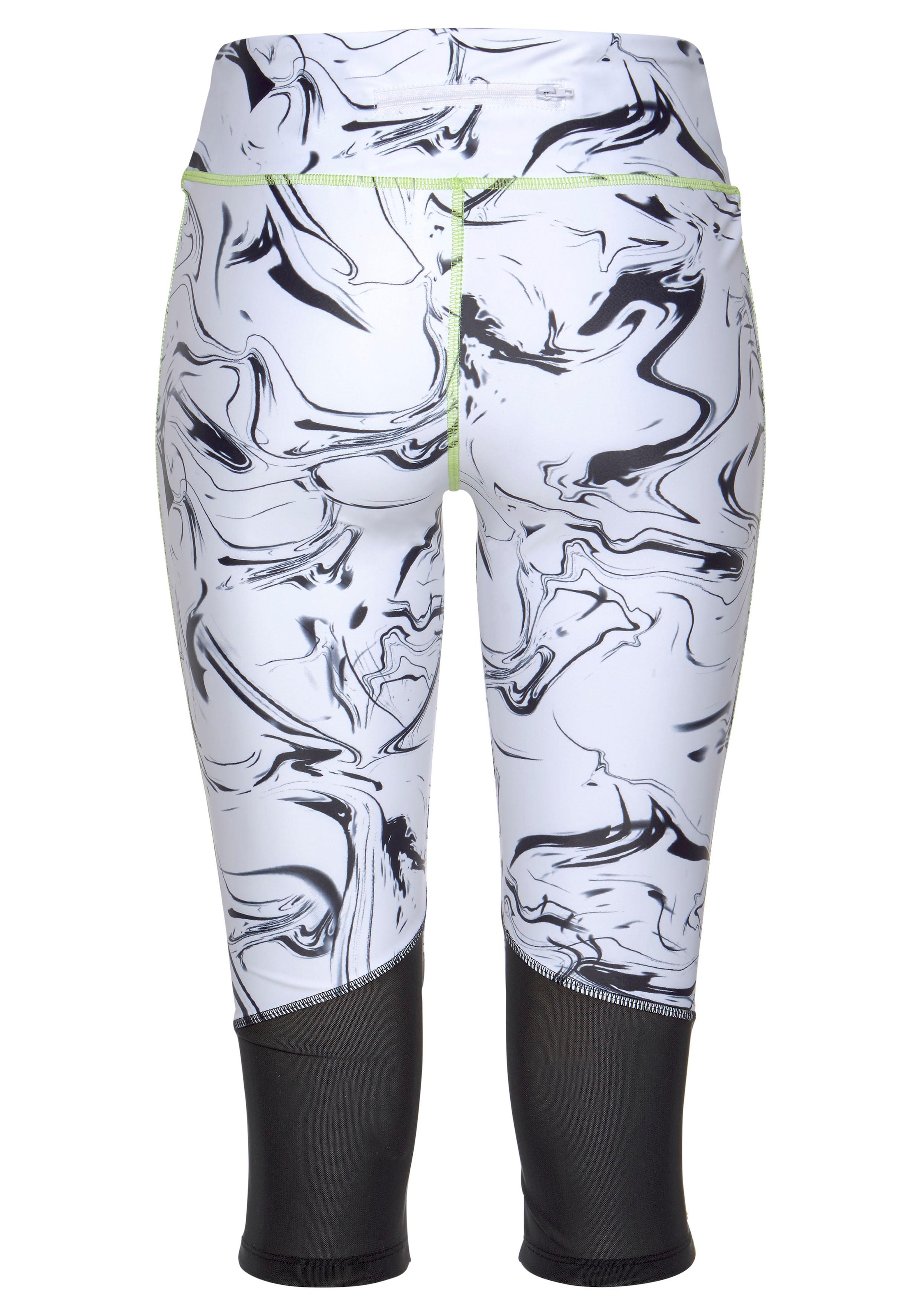 LASCANA ACTIVE Caprileggings »White Marble«, Sporthose mit Mesheinsätzen