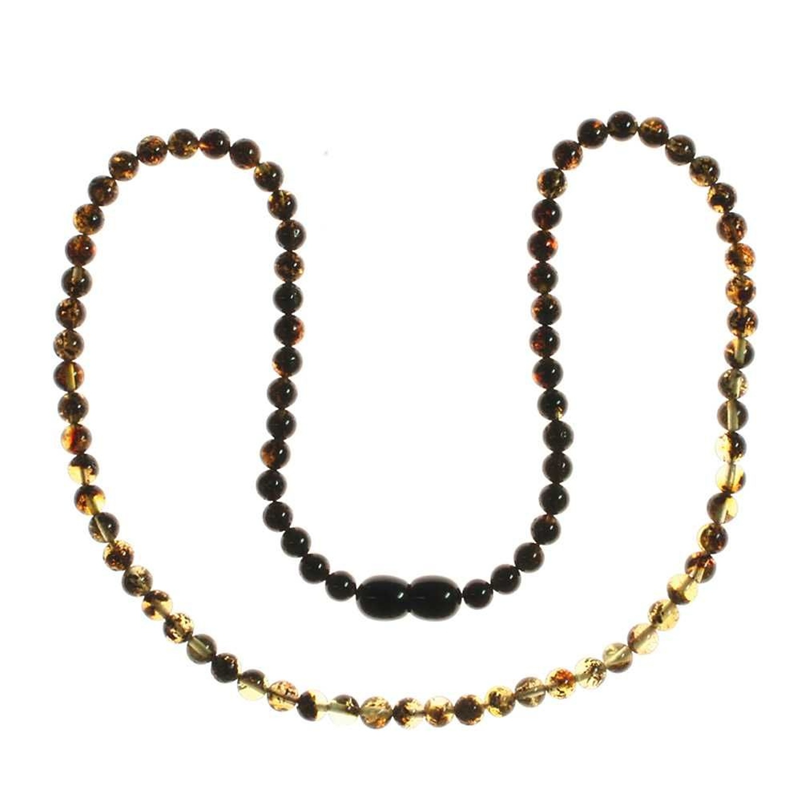 OSTSEE-SCHMUCK Damen Gliederkette "Ostsee-Schmuck Kette Kugel 5 mm Kette Kugel 5 mm", 45cm, Bernstein, L: 42, grün, Bernstein, Halsketten