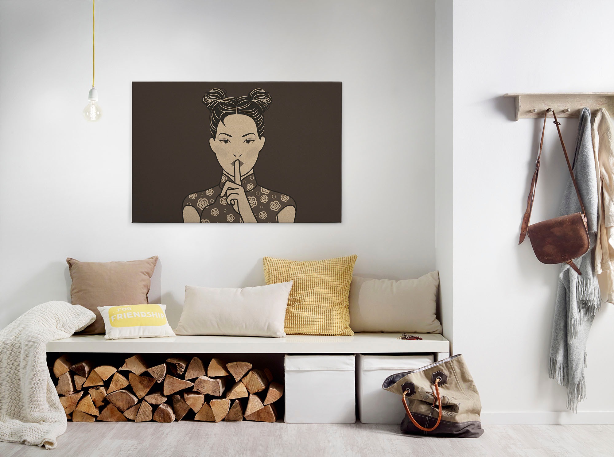 A.S. Création Leinwandbild "himari" Gemälde Kunst 1 Stk. tlg. Keilrahmen Bild Asiatisch Frau Leinwand-Bild Wohnzimmer modern Kinder