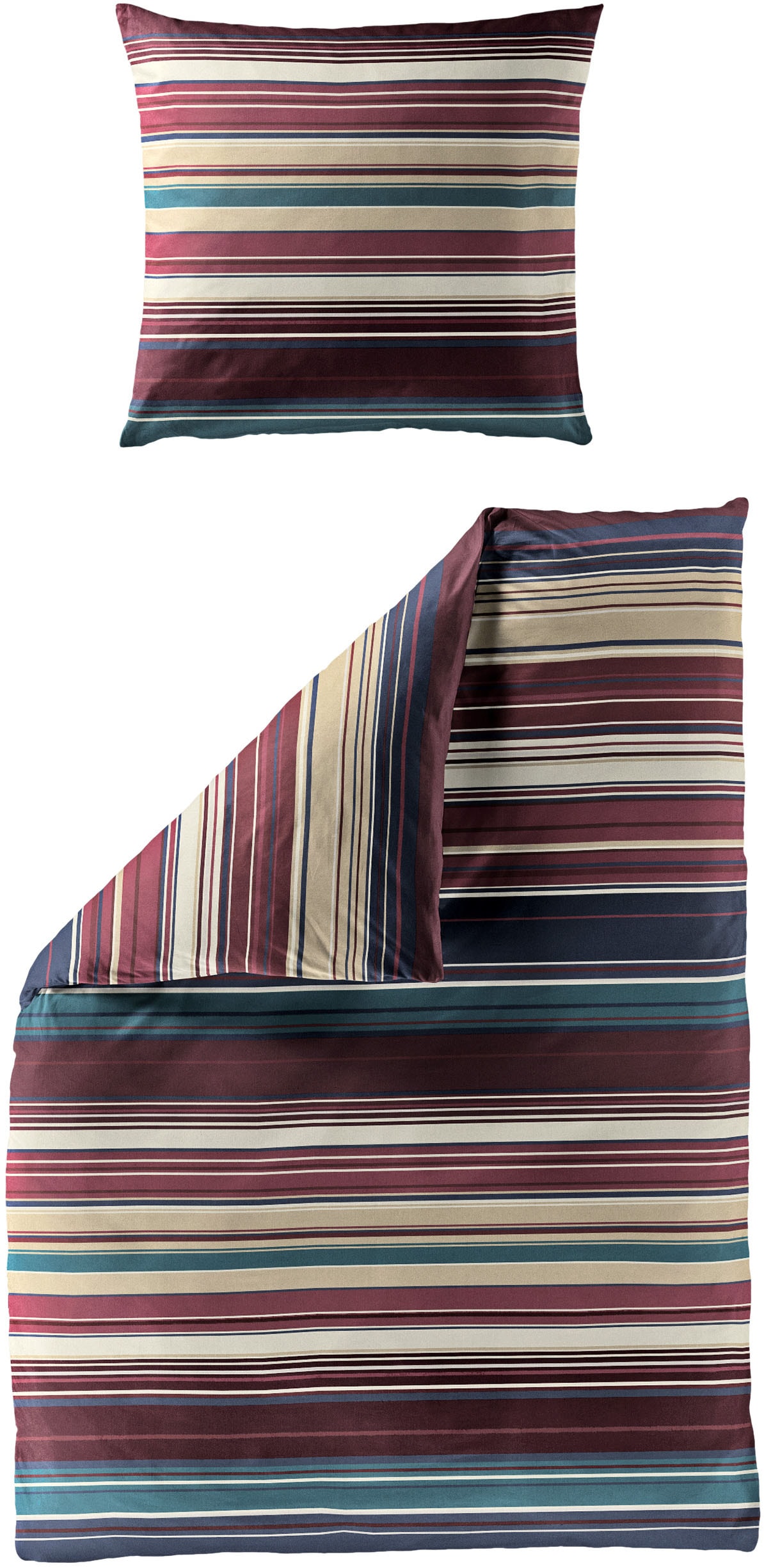 BIERBAUM Bettwäsche "4171" 2 Stk. Mako-Satin, 100 % Baumwolle, pflegeleicht