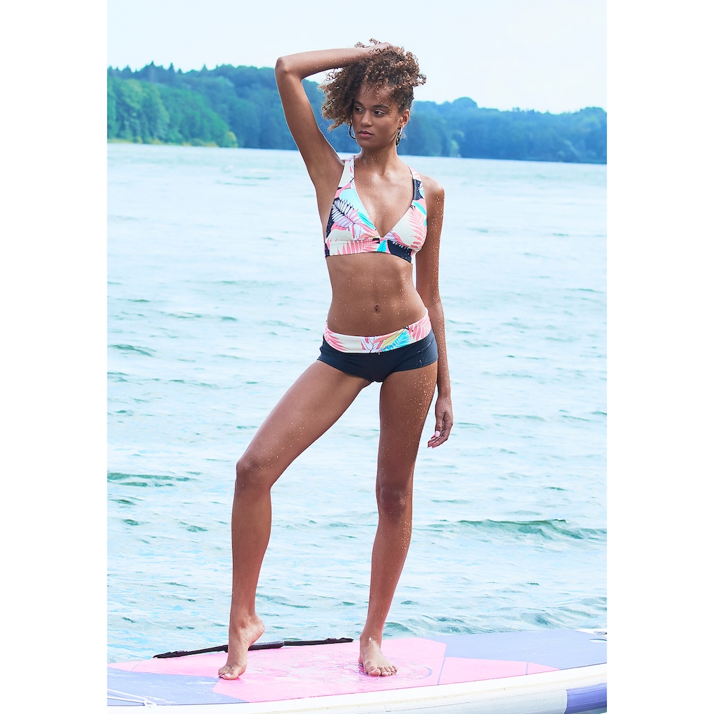 LASCANA ACTIVE Bikini-Hotpants »Layne«, mit bedrucktem Bündchen
