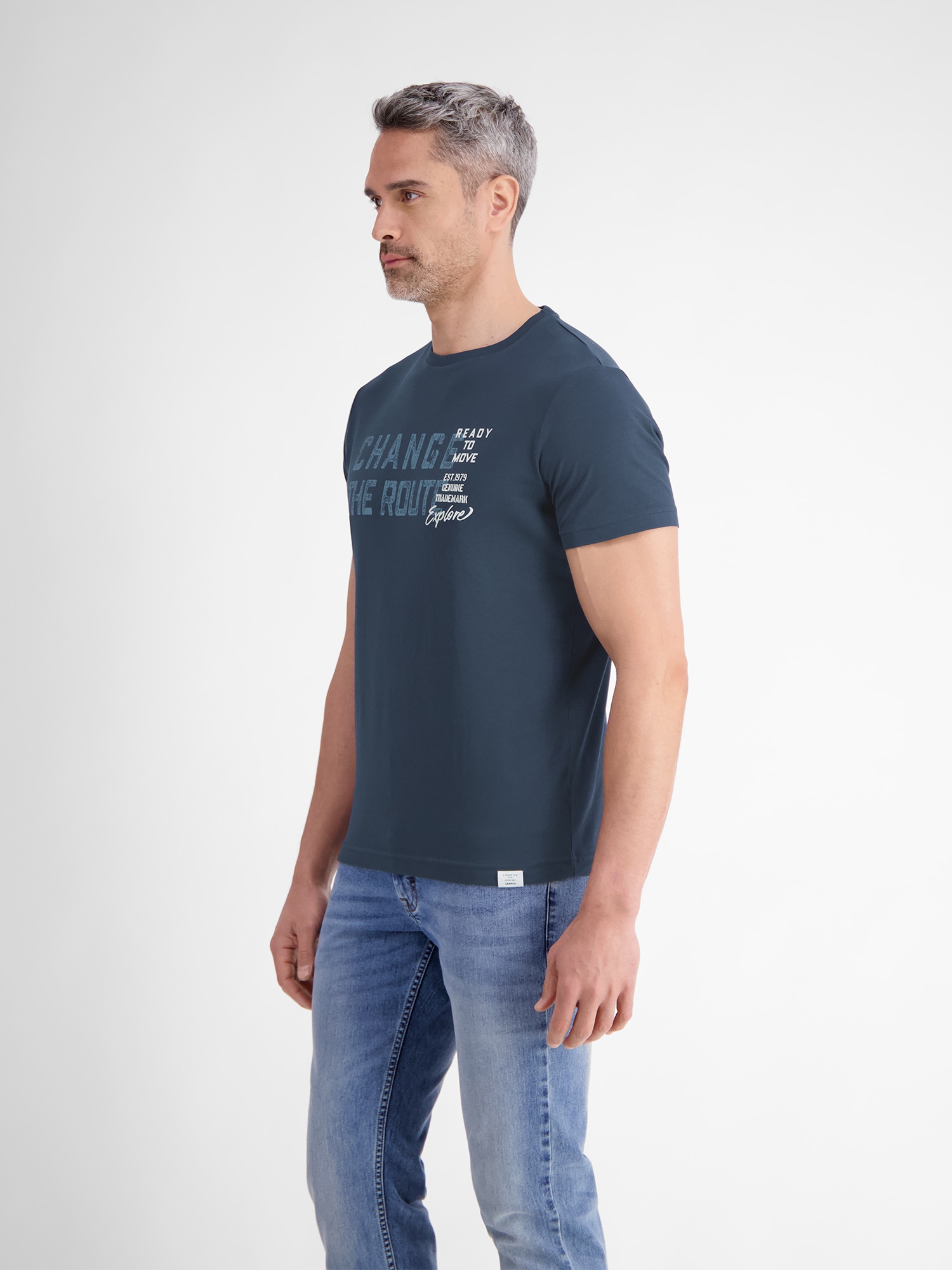 LERROS T-Shirt »LERROS Unifarbenes T-Shirt mit Print«