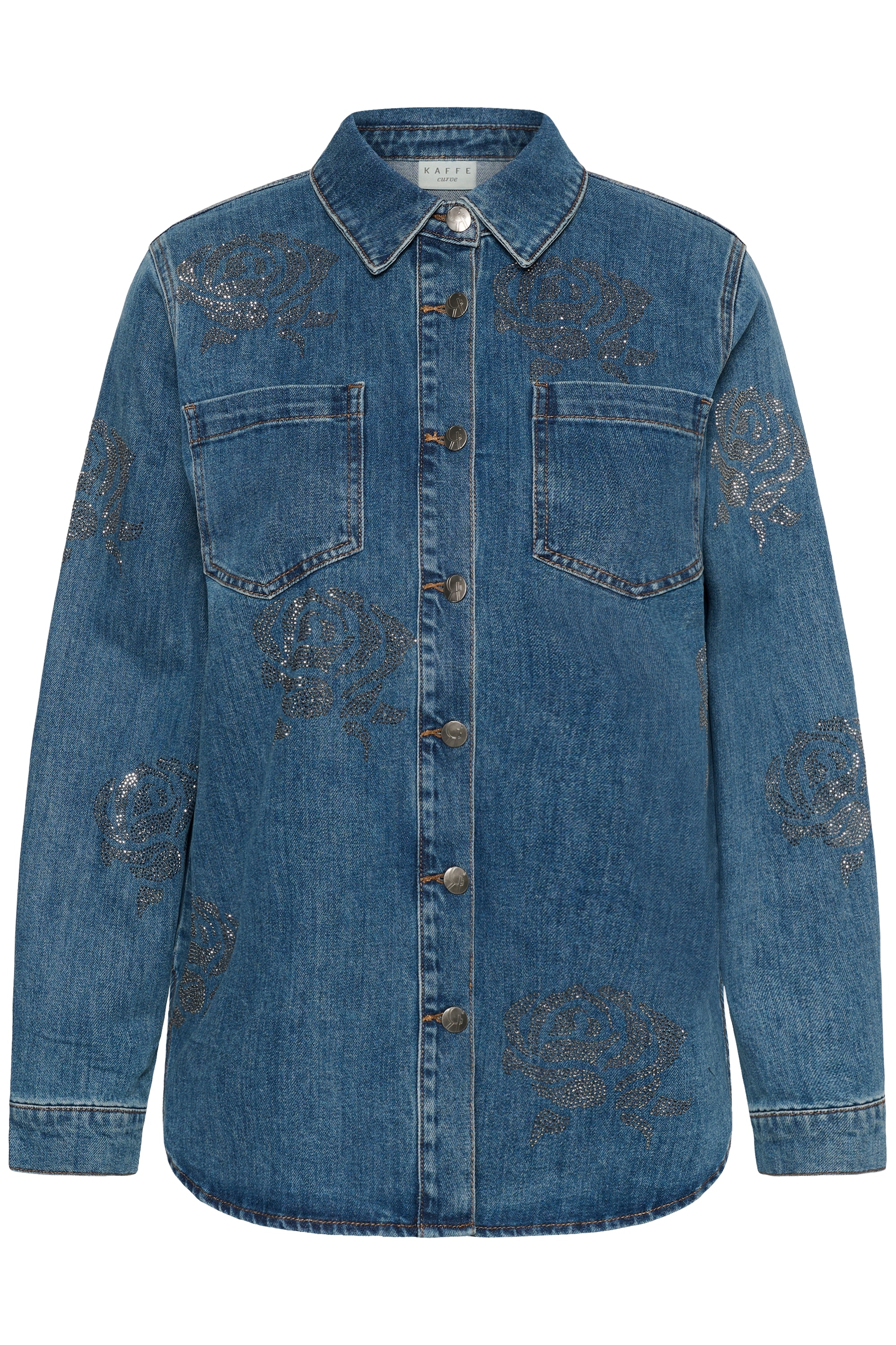 KAFFE Curve Jeansbluse "Damen Jeanshemd KCastelia"