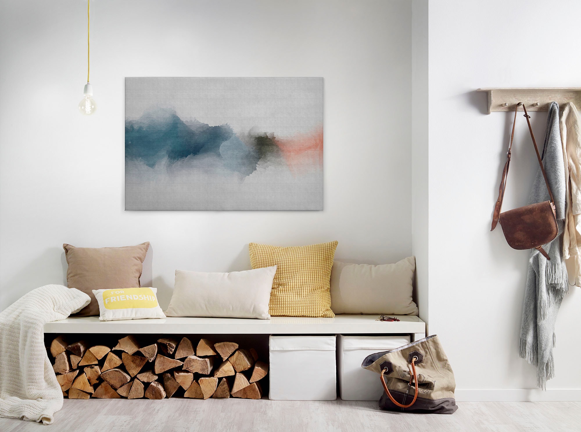 A.S. Création Leinwandbild "daydream" Abstrakt Kunst 1 Stk. tlg. Keilrahmen Bild Farben Grau Bunt Leinwand-Bild Wohnzimmer modern Wand