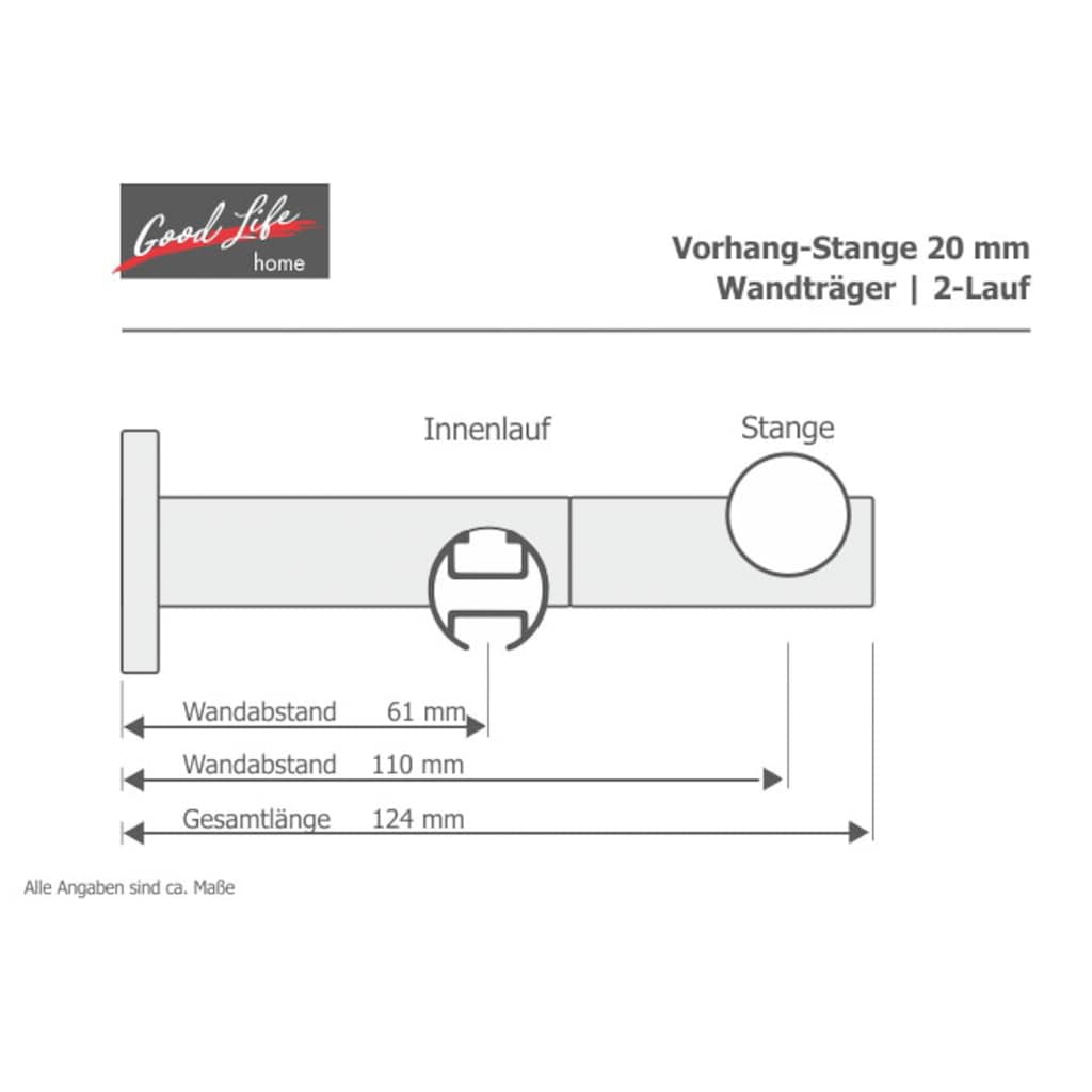 Good Life Kombi-Vorhangstange »Sepa«, 2 läufig-läufig, Fixmaß