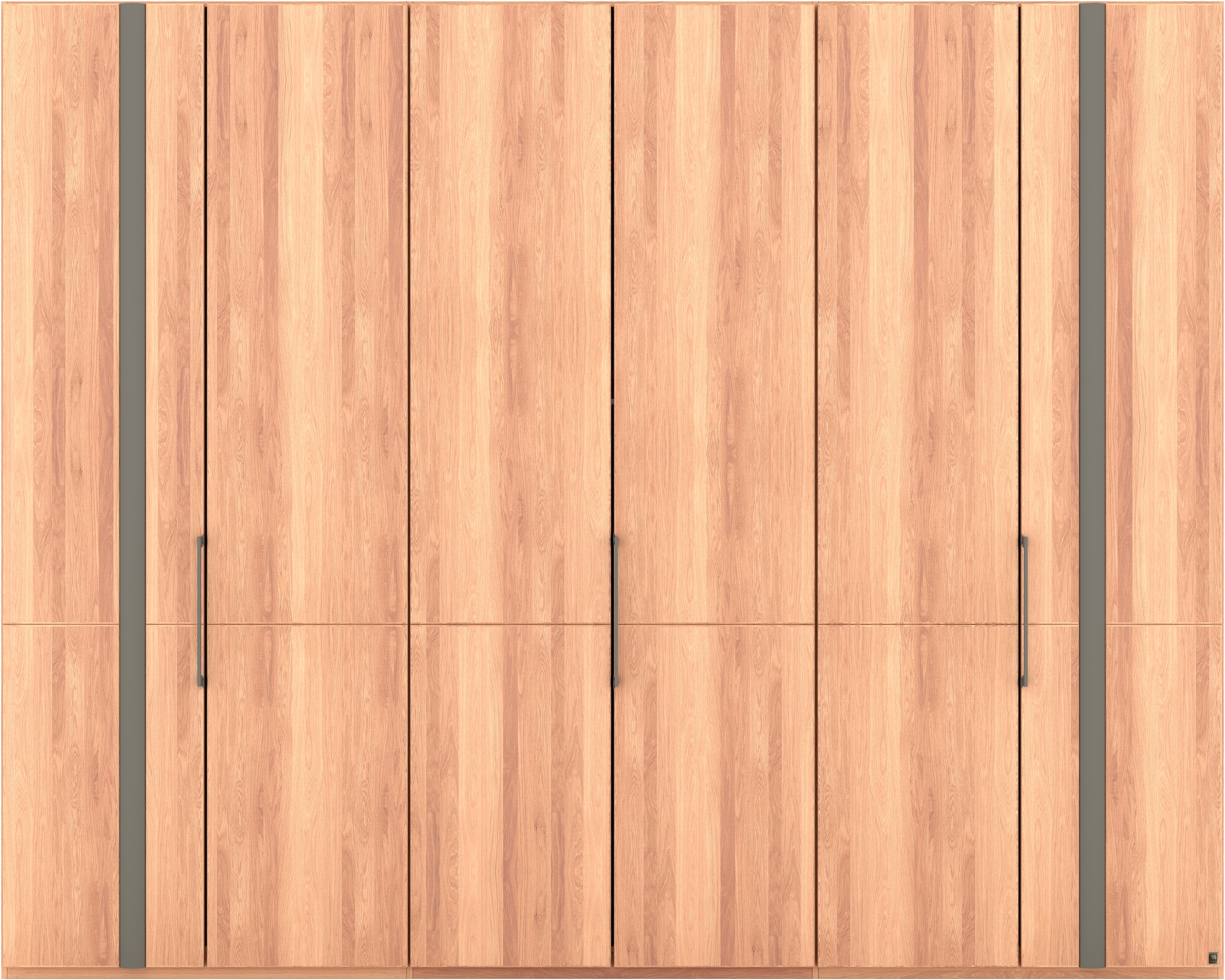 Musterring Drehtürenschrank »Sorrent, Kleiderschrank, teilmassiv Eiche«, (mit Türdämpfern, in 5 Breiten & 2 Höhen, extra Böden, MADE IN GERMANY), Türen in Eiche massiv mit Absetzung in Schiefer, verschiedene Maße