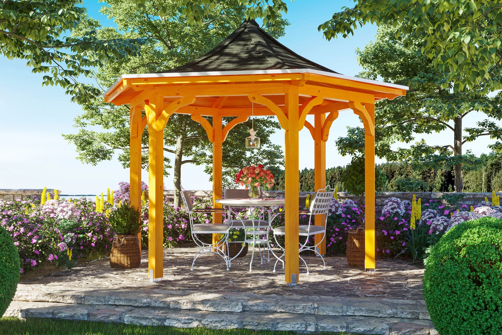 Skanholz Holzpavillon »Versailles«, BxTxH: 418x360x332 cm, inkl. Aufschraubstutzen