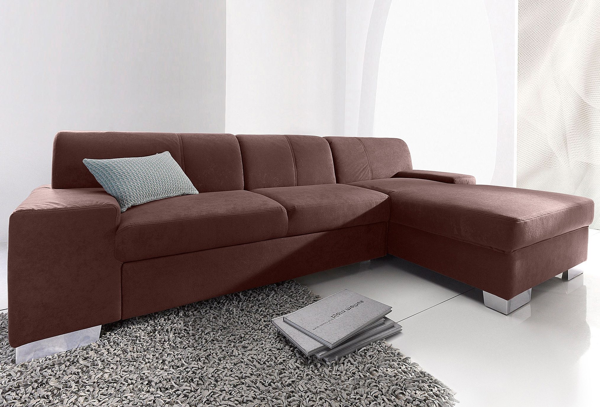 DOMO collection Ecksofa "Star, zeitlose Formensprache, elegante Optik, Breite 248cm, L-Form" wahlweise mit Bettfunktion