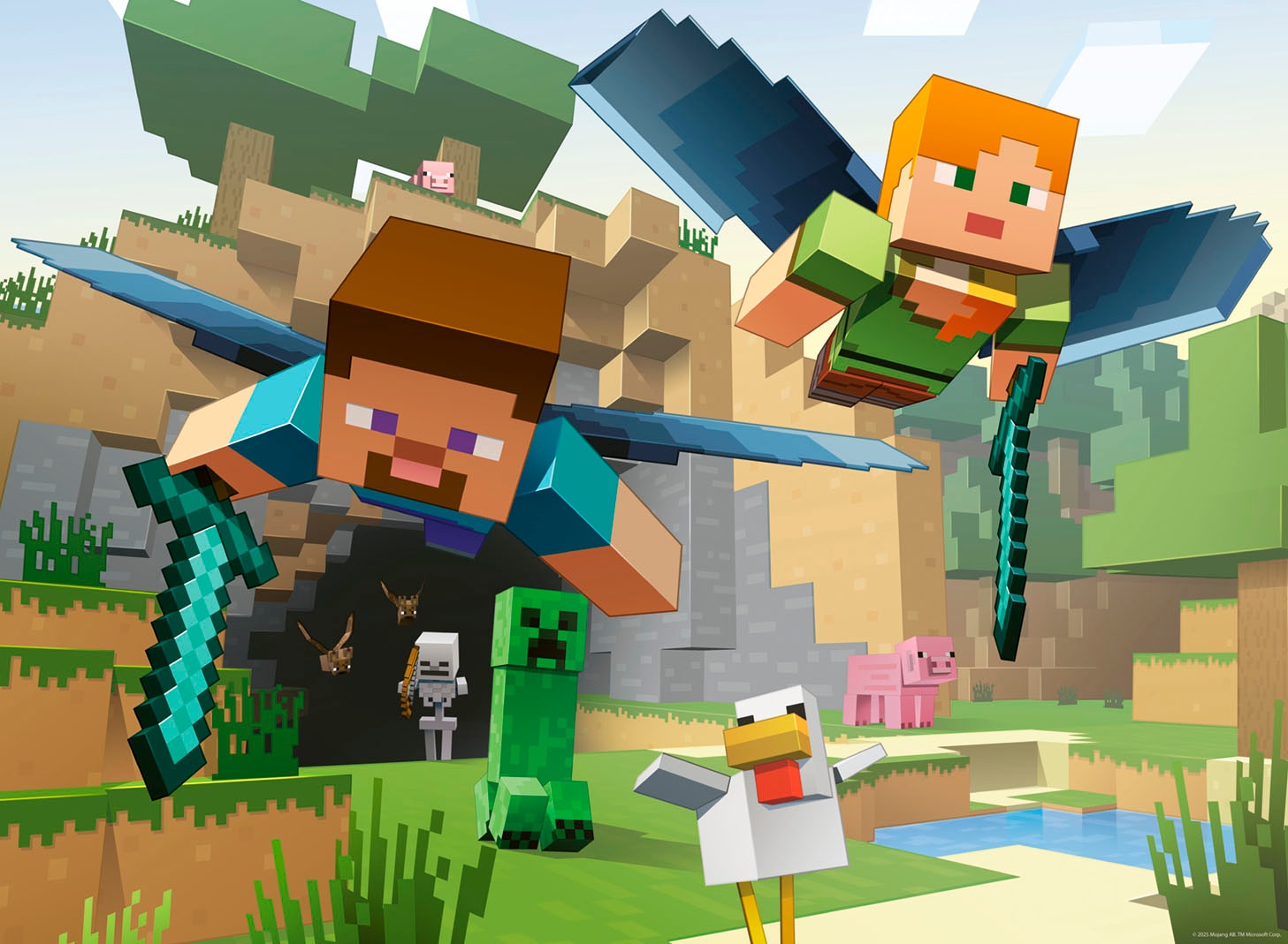 Ravensburger Puzzle »Minecraft, Tierische Abenteuer«, 200 XXL Teile; Made in Germany