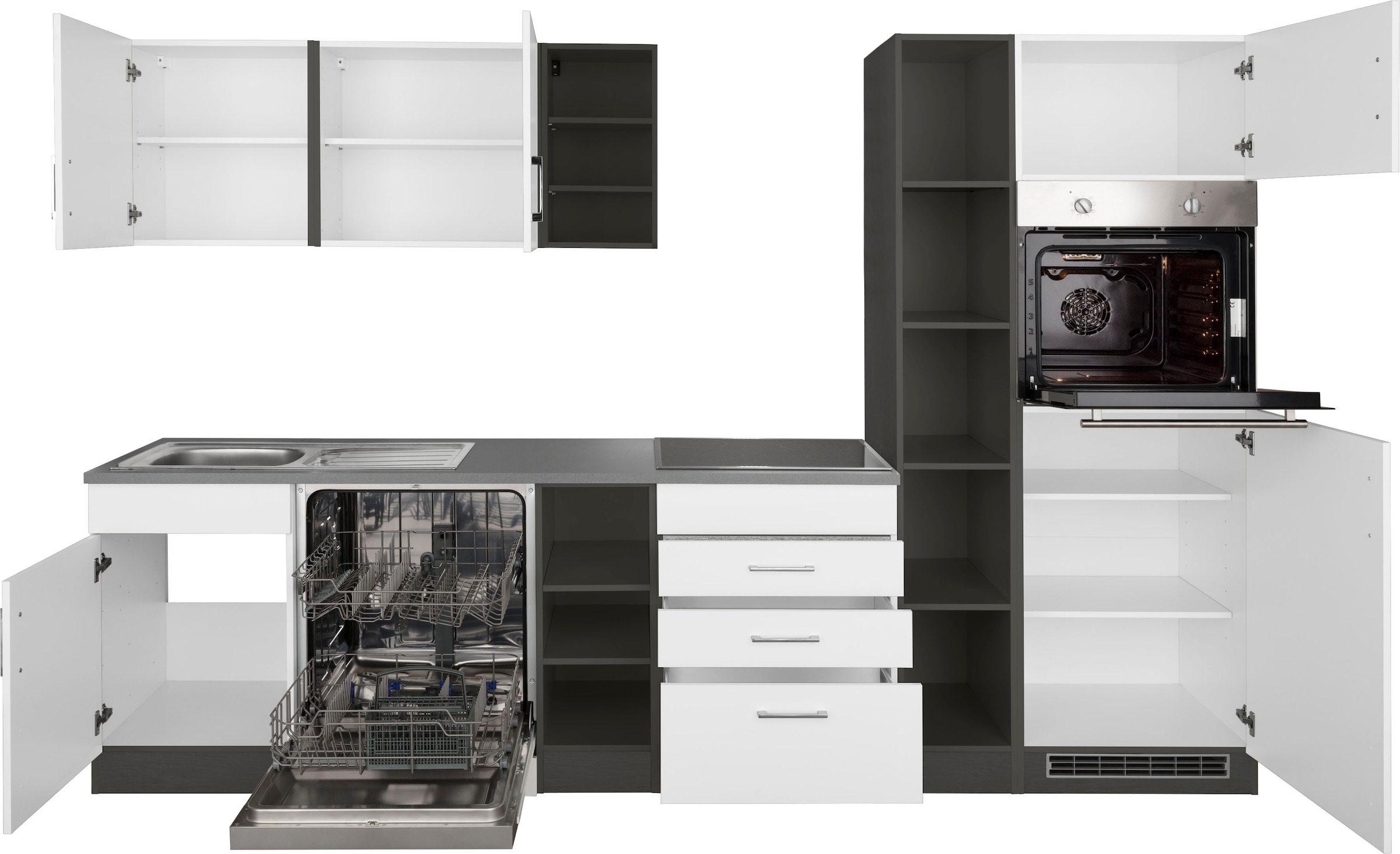 KOCHSTATION Küchenzeile »KS-Paris«, ohne E-Geräte, Breite 290 cm