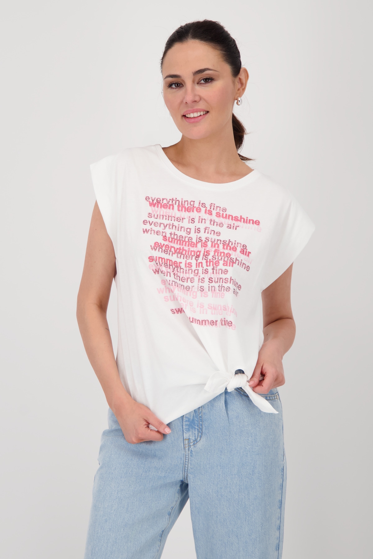 Monari T-Shirt "Shirt Schriftenmix", Mit Rundhalsausschnitt günstig online kaufen