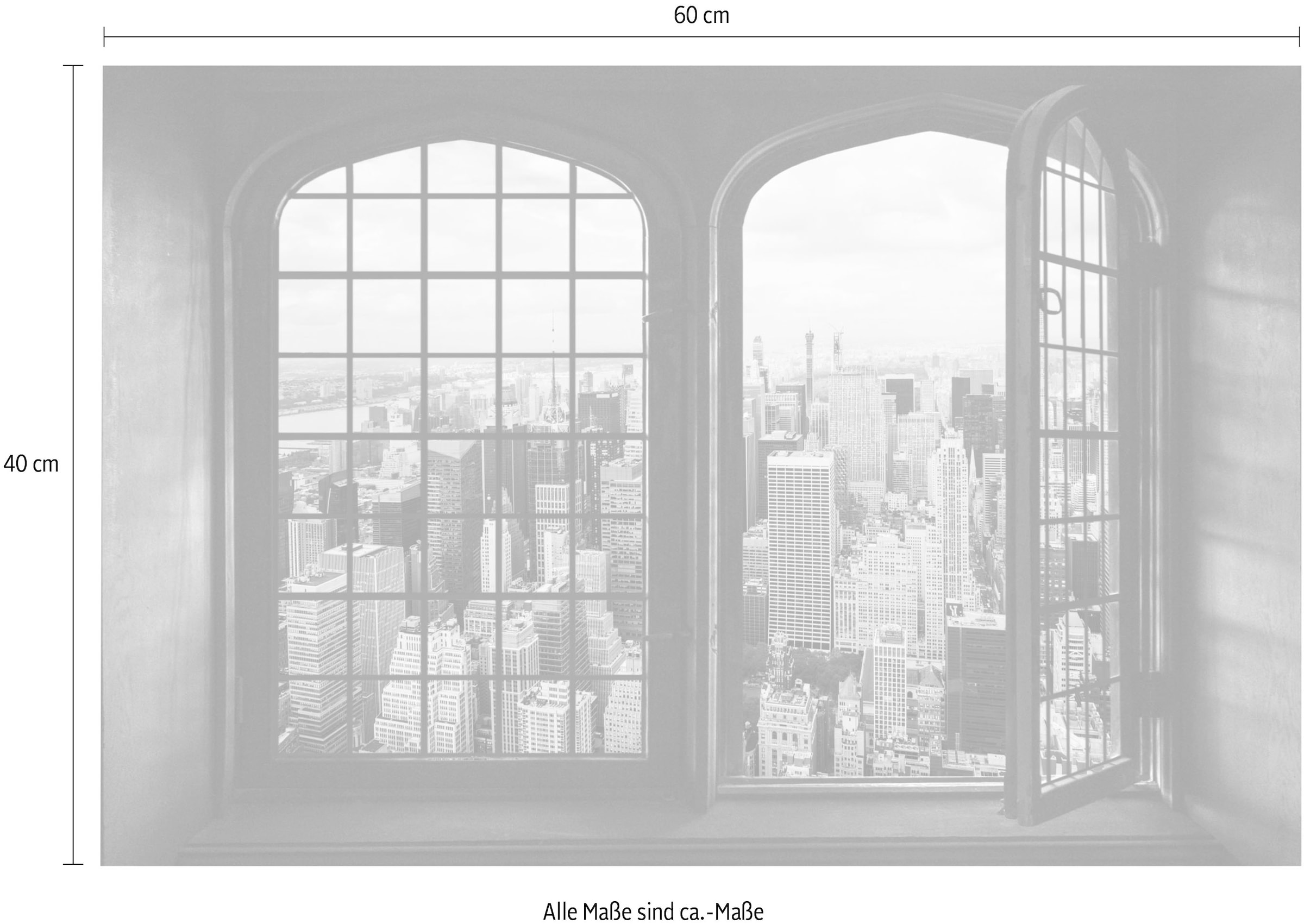 queence Wandsticker »Wolkenkratzer«, Wandsticker, Wandbild, selbstklebend, 3D, Fenster
