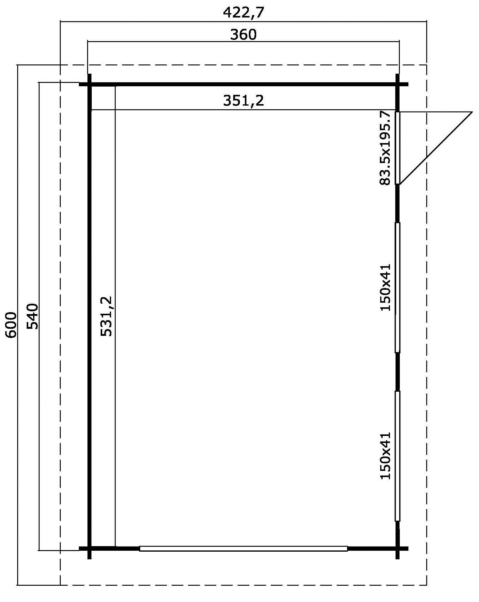Nordic Holz Garage »CANBERRA«, BxT: 423x600 cm, ohne Tor