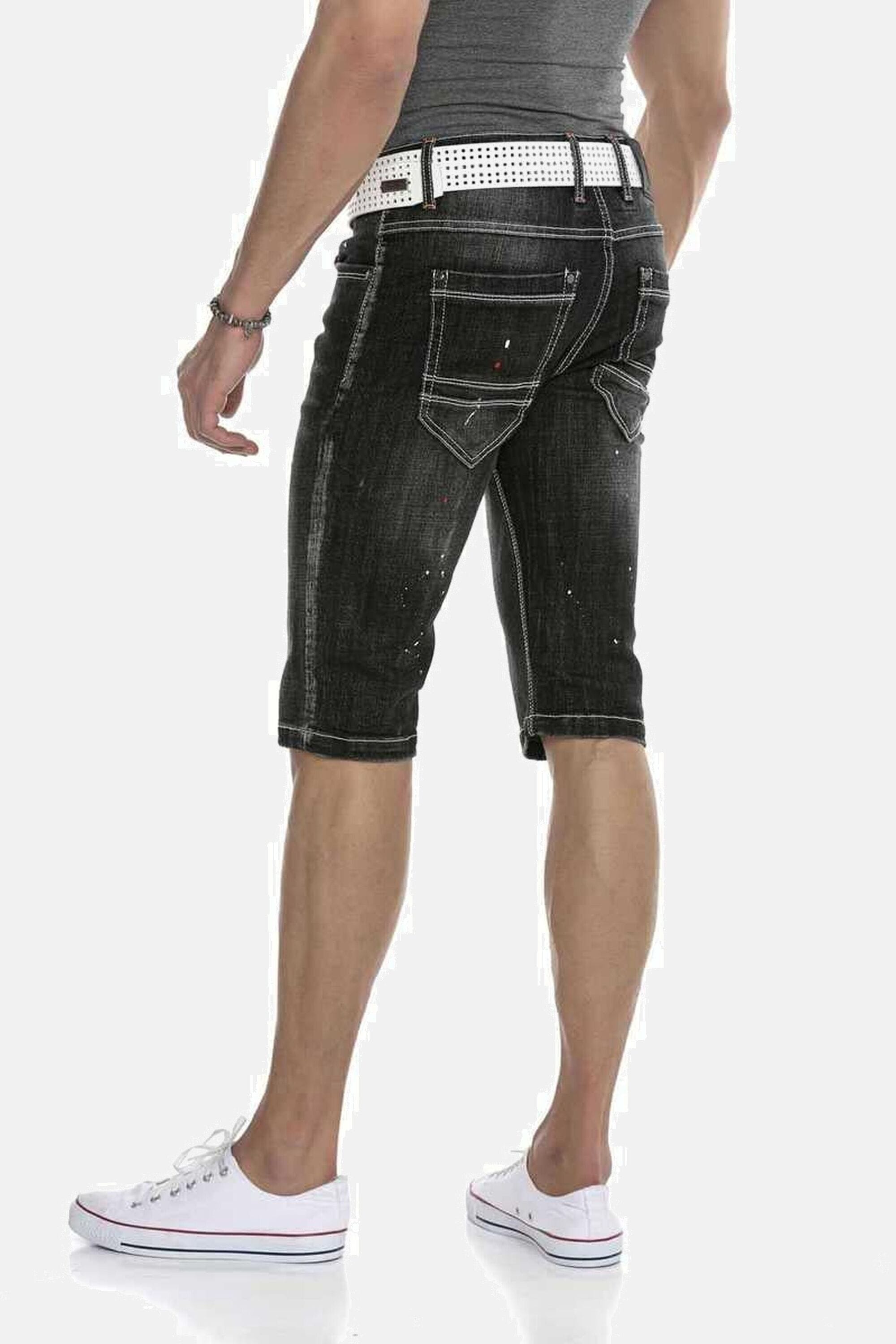 Cipo & Baxx Jeansbermudas »Bermuda & Short«, mit trendigen Farbklecksen, CK240