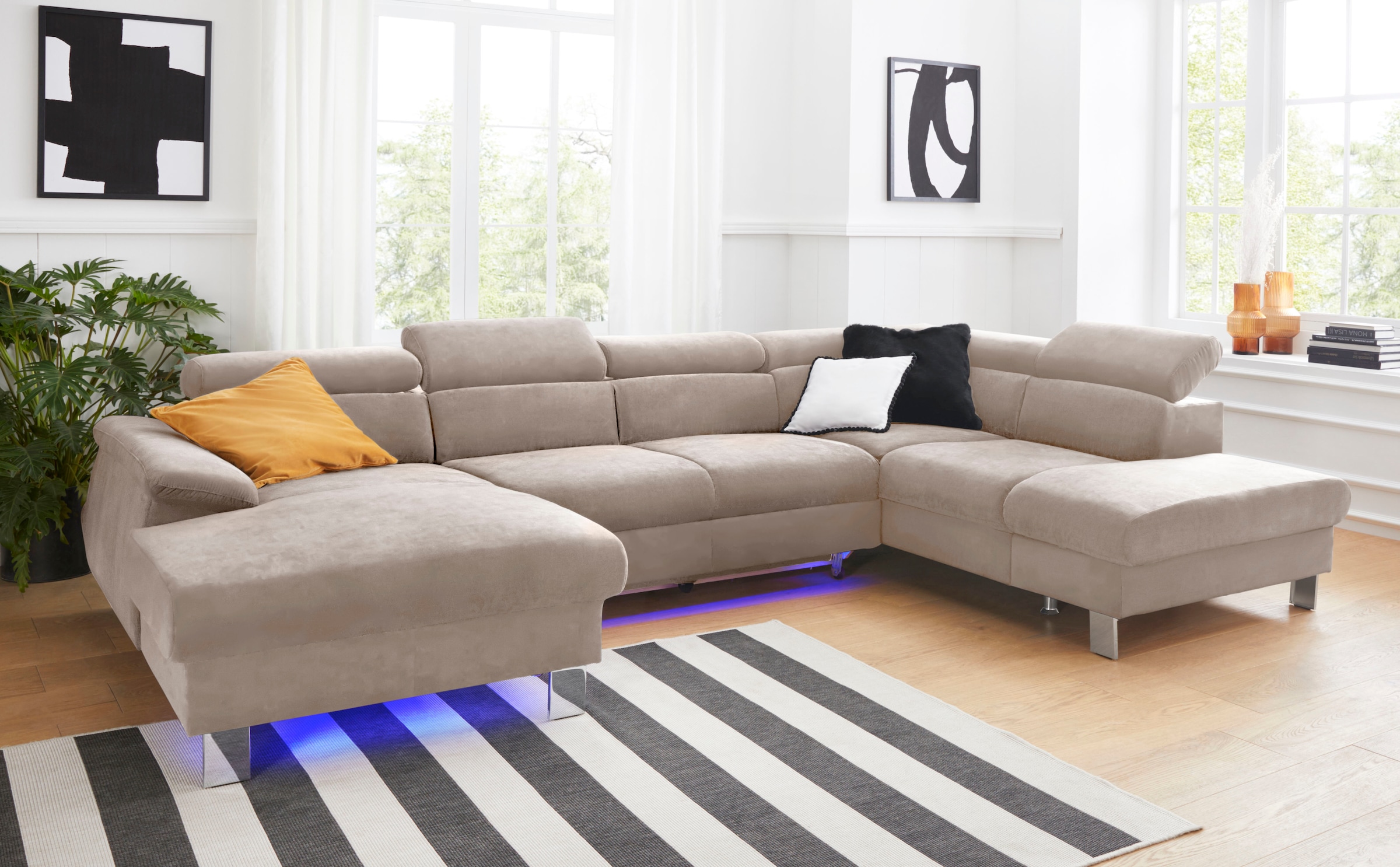 COTTA Wohnlandschaft "Komaris U-Form, B: 320 cm", mit Kopfteilverstellung, günstig online kaufen