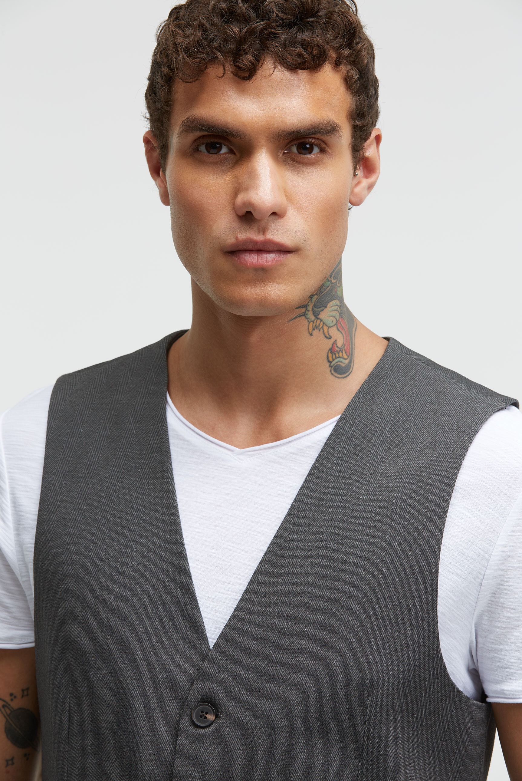 CAMP DAVID Anzugweste mit Paspeltaschen