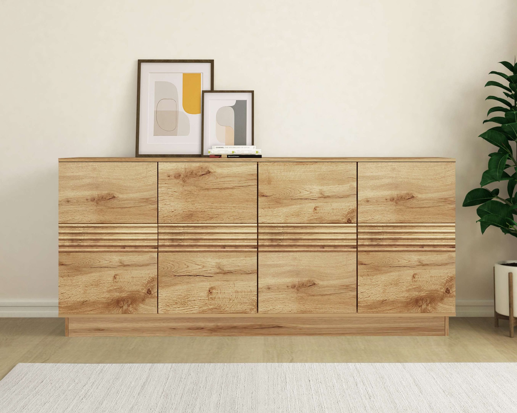 OTTO home Sideboard "Angers" Kommode, Push-to-open, 4 Türen, Breite 180 cm günstig online kaufen