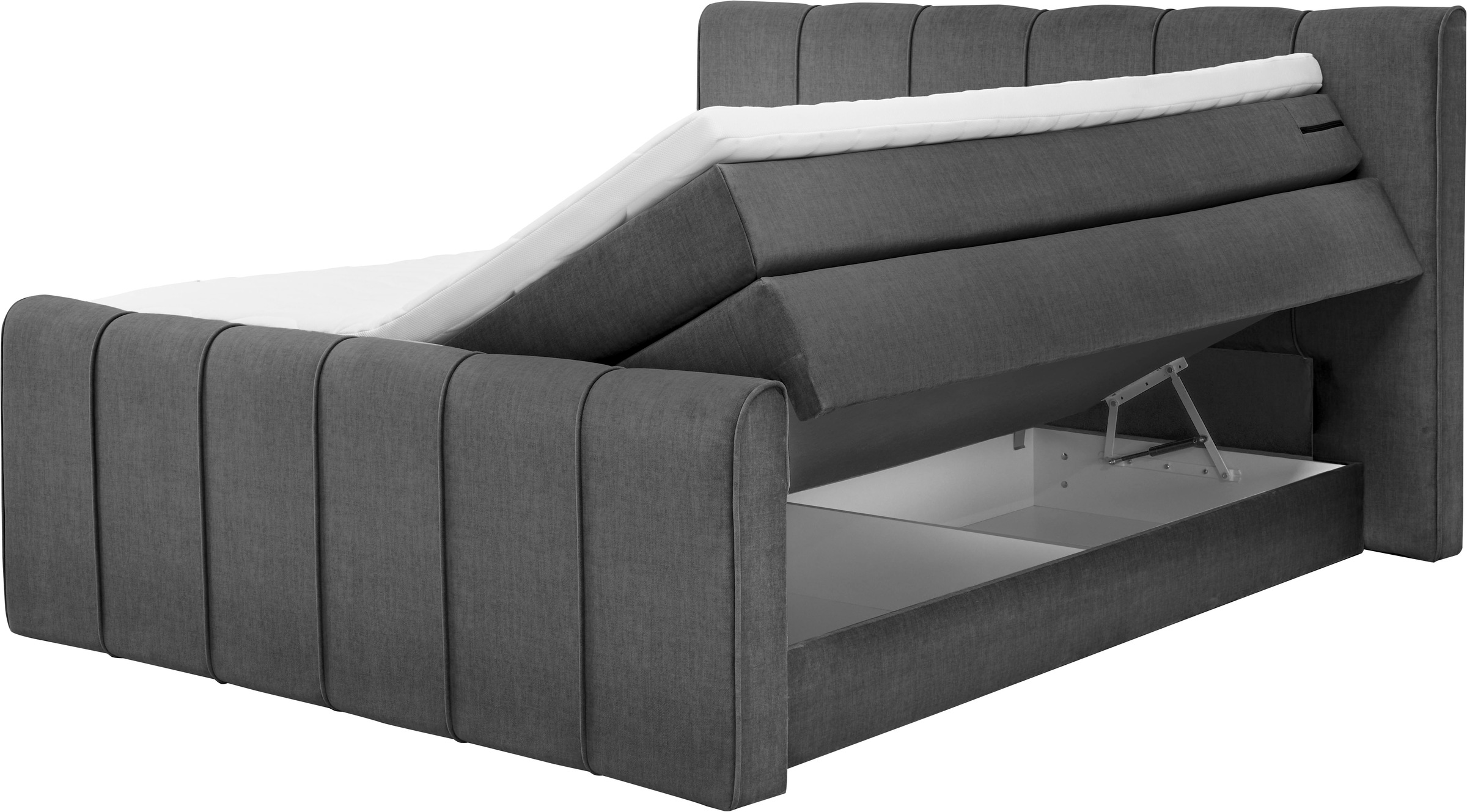 set one by Musterring Boxspringbett »Fairfield«, mit Bettkasten, Kopfteil mit Keder, Breite 160 cm oder 180 cm