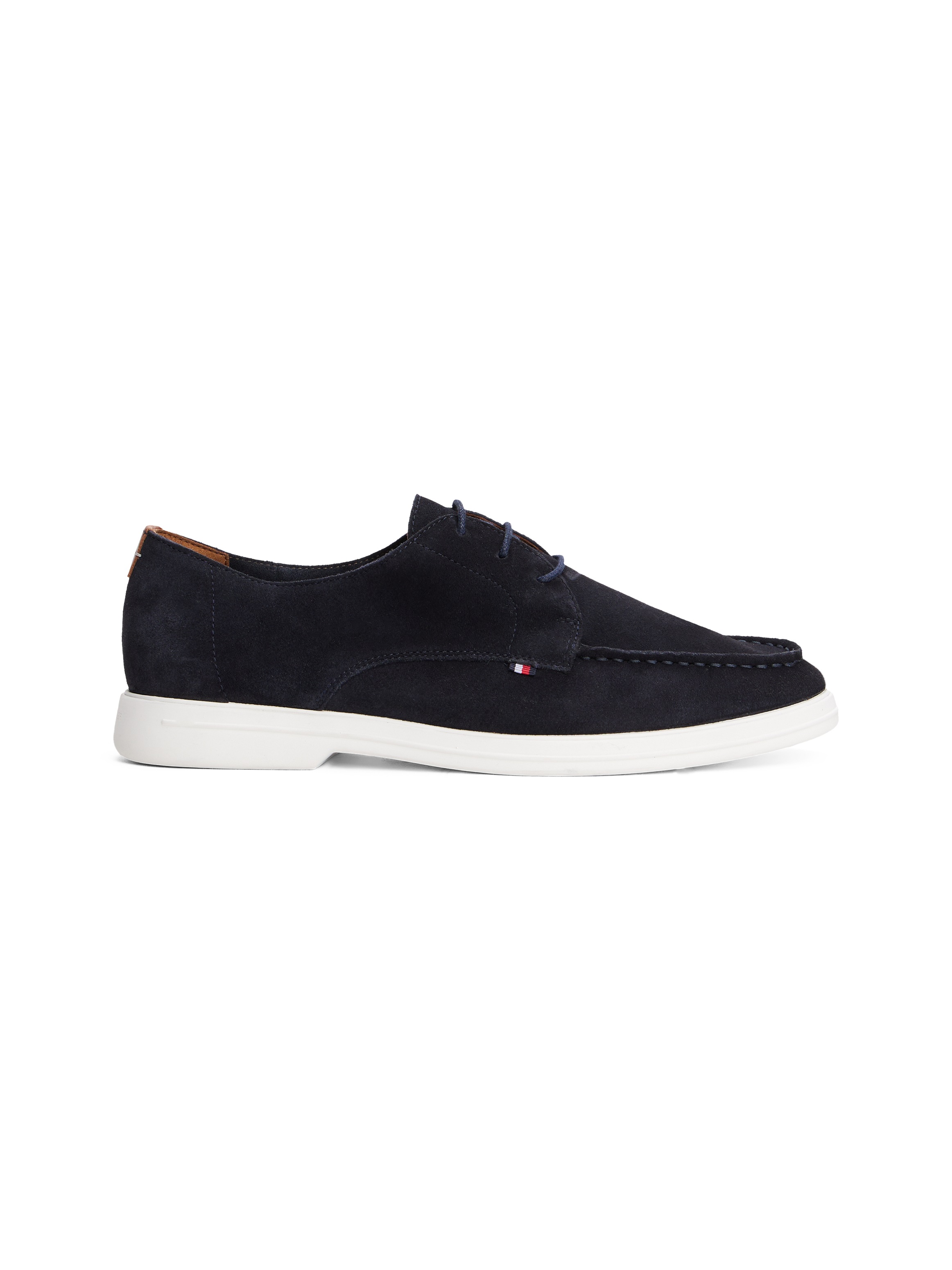 Tommy Hilfiger Schnürschuh »TOMMY HILFIGER SUEDE MOC T DERBY«, Schnürschuh, Halbschuh, Businesschuh mit Mokassin-Naht