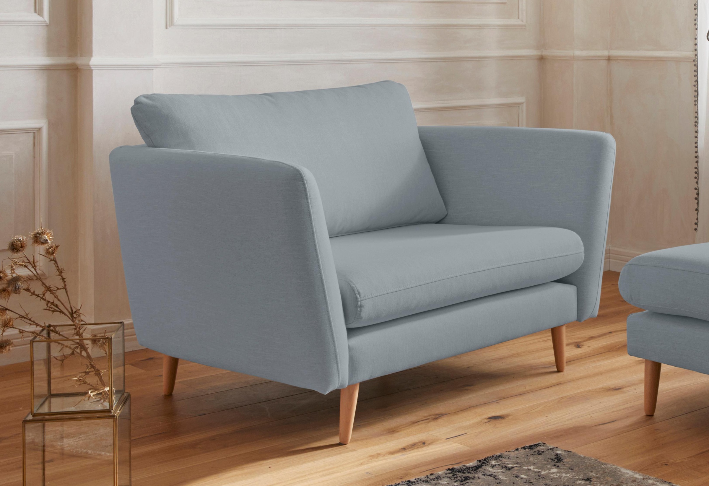 Guido Maria Kretschmer Home&Living Sessel Cergy, in skandinavischem Stil mit Beinen aus Eiche
