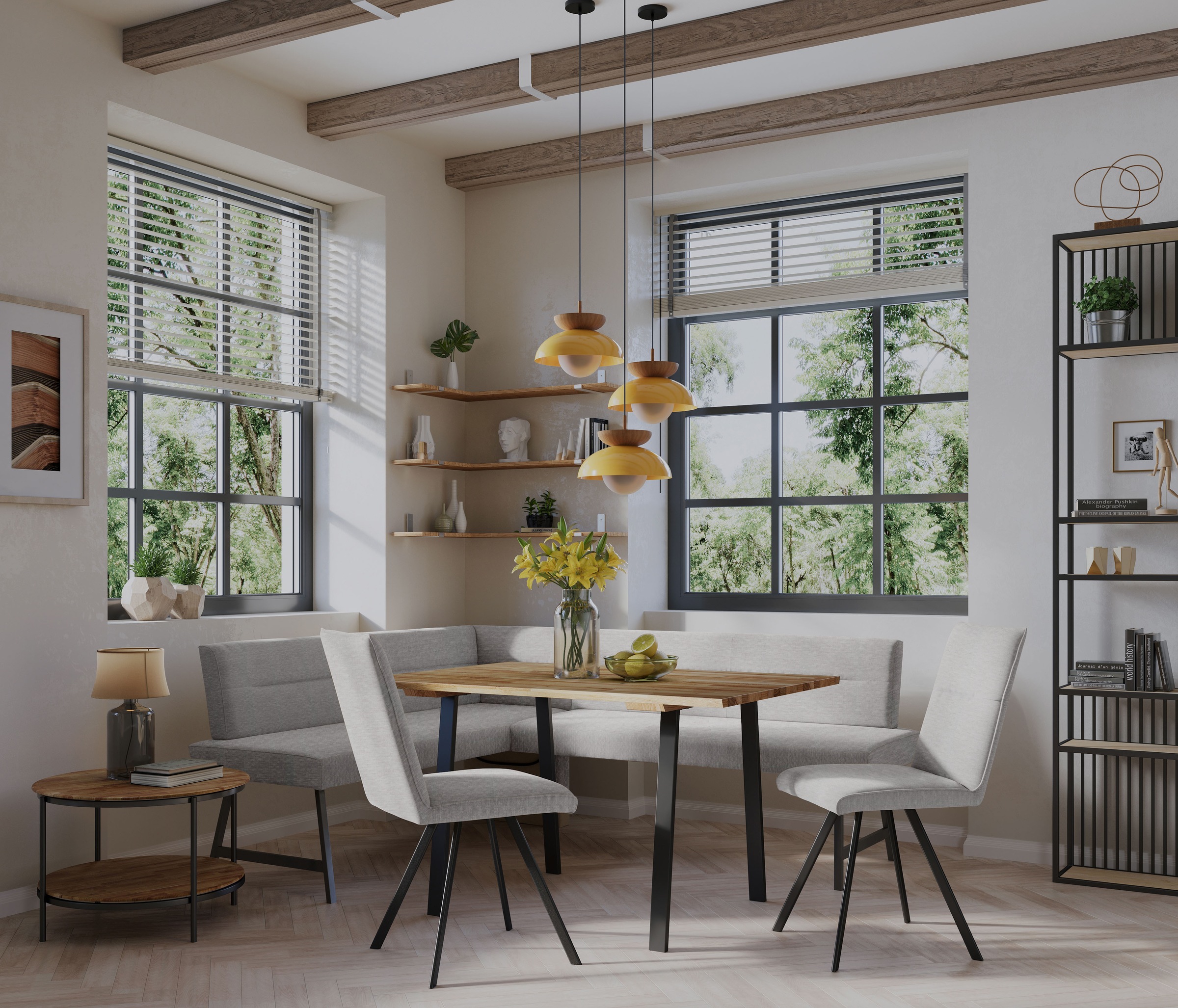 Home affaire Eckbankgruppe "Sava" Set, 4 Stk. tlg. Eckbank mit Wellenfederu günstig online kaufen