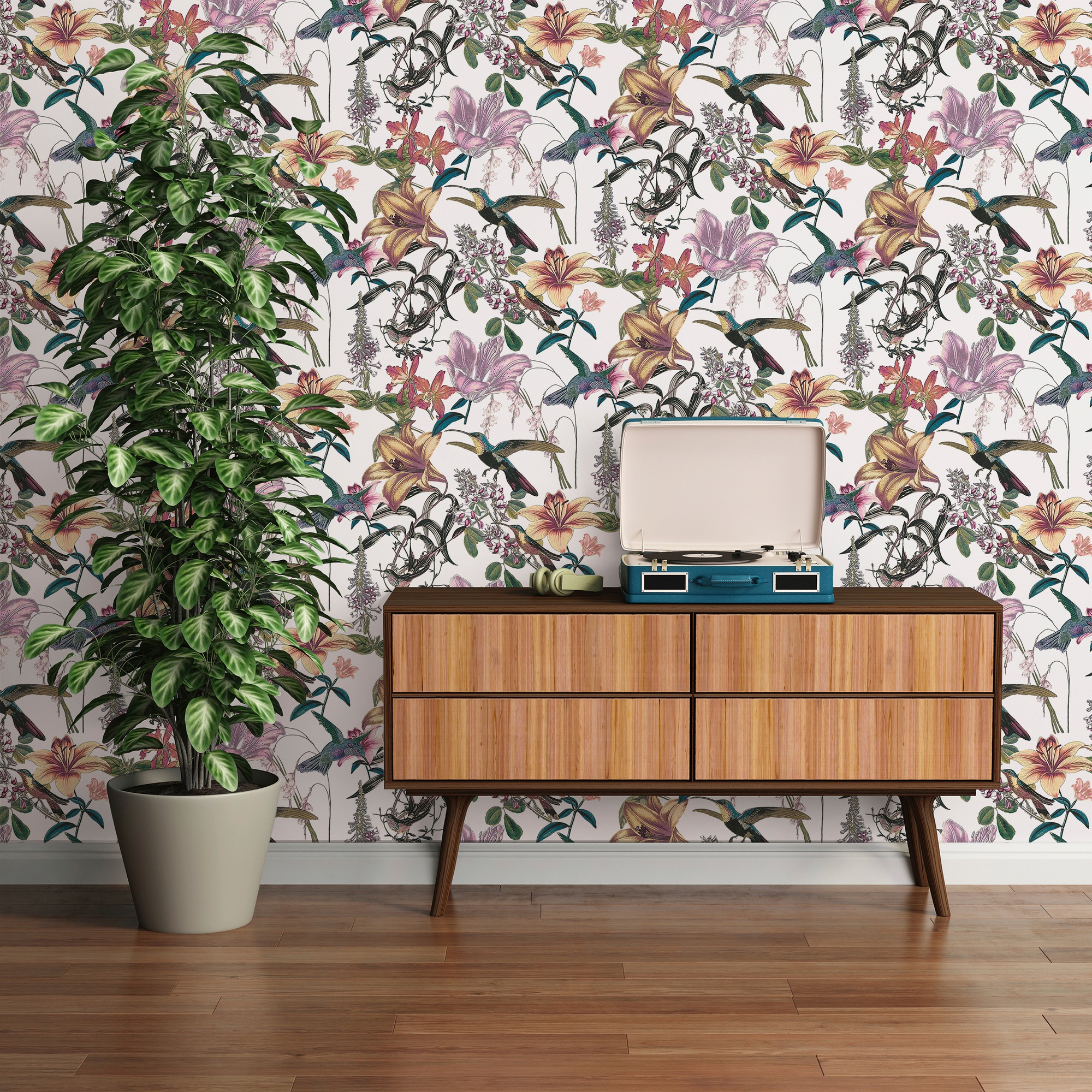 Architects Paper Vliestapete »Jungle Chic«, floral-botanisch-tropisch, Vogeltapete Tapete Blumen Tapeten Wohnzimmer Schlafzimmer Küche Design