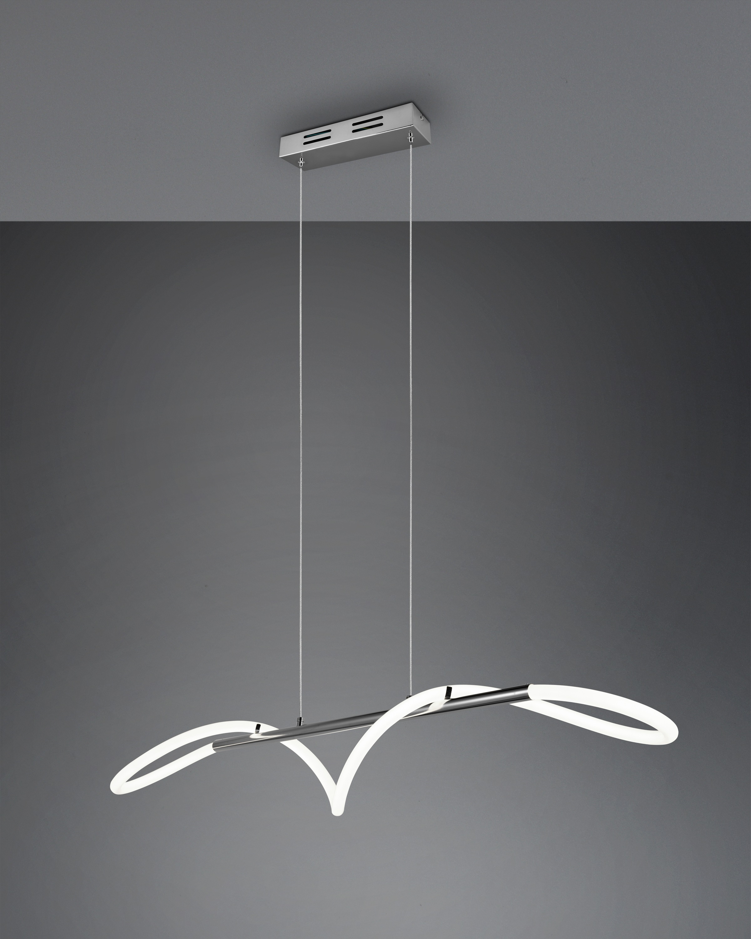 REALITY Leuchten LED Pendelleuchte »ARGOS, Hängelampe Esszimmer Wohnzimmer, 28W LED kaltweiß 4000K 3500 Lm«, 1 flammig, Leuchtmittel LED-Board | LED fest integriert, Hängeleuchte höhenverstellbar bis 150cm, 3 Stufen Switch Dimmer