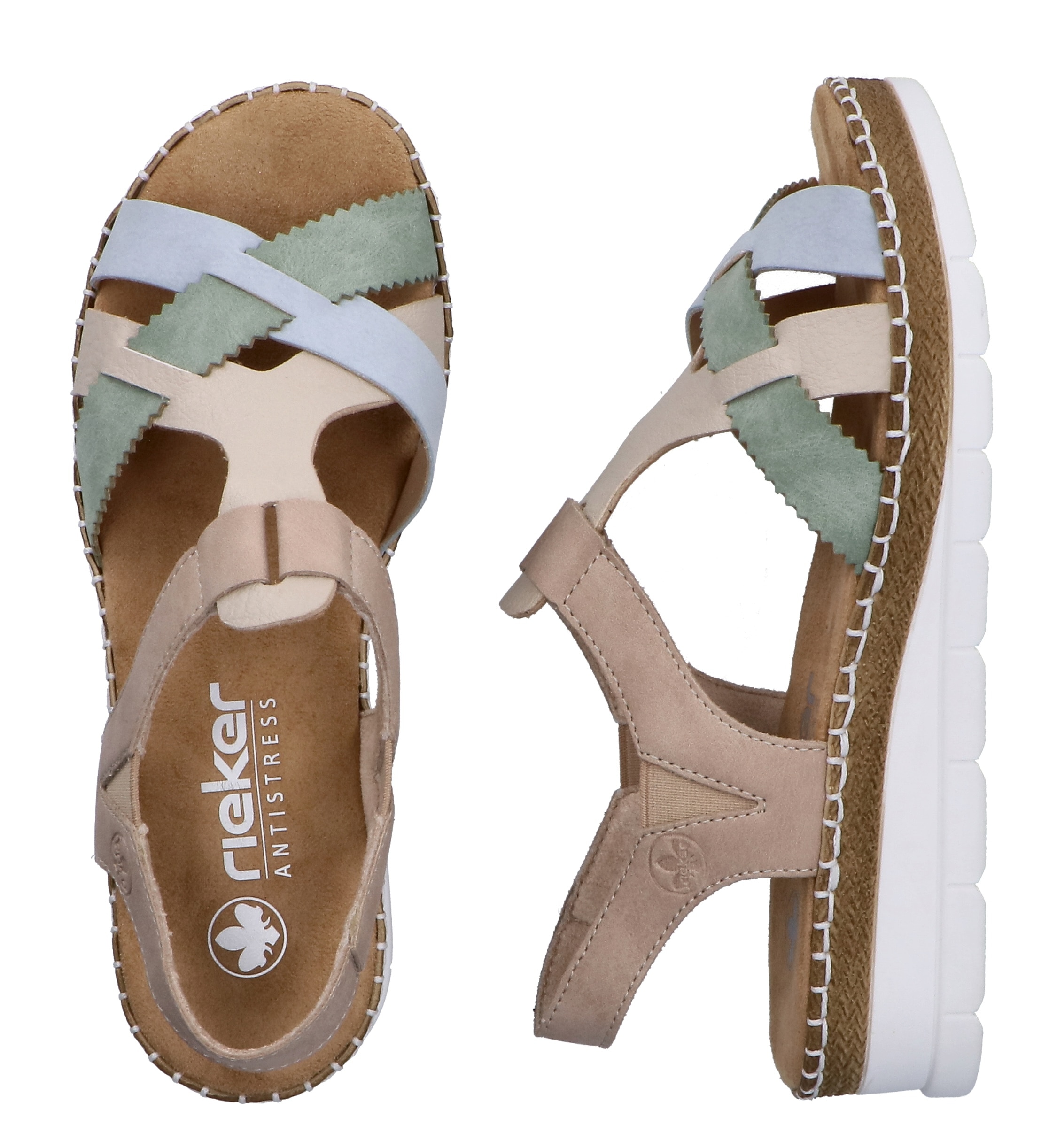 Rieker Sandale  Sommerschuh, Keilsandalette, Schlupfschuh mit Gummizug