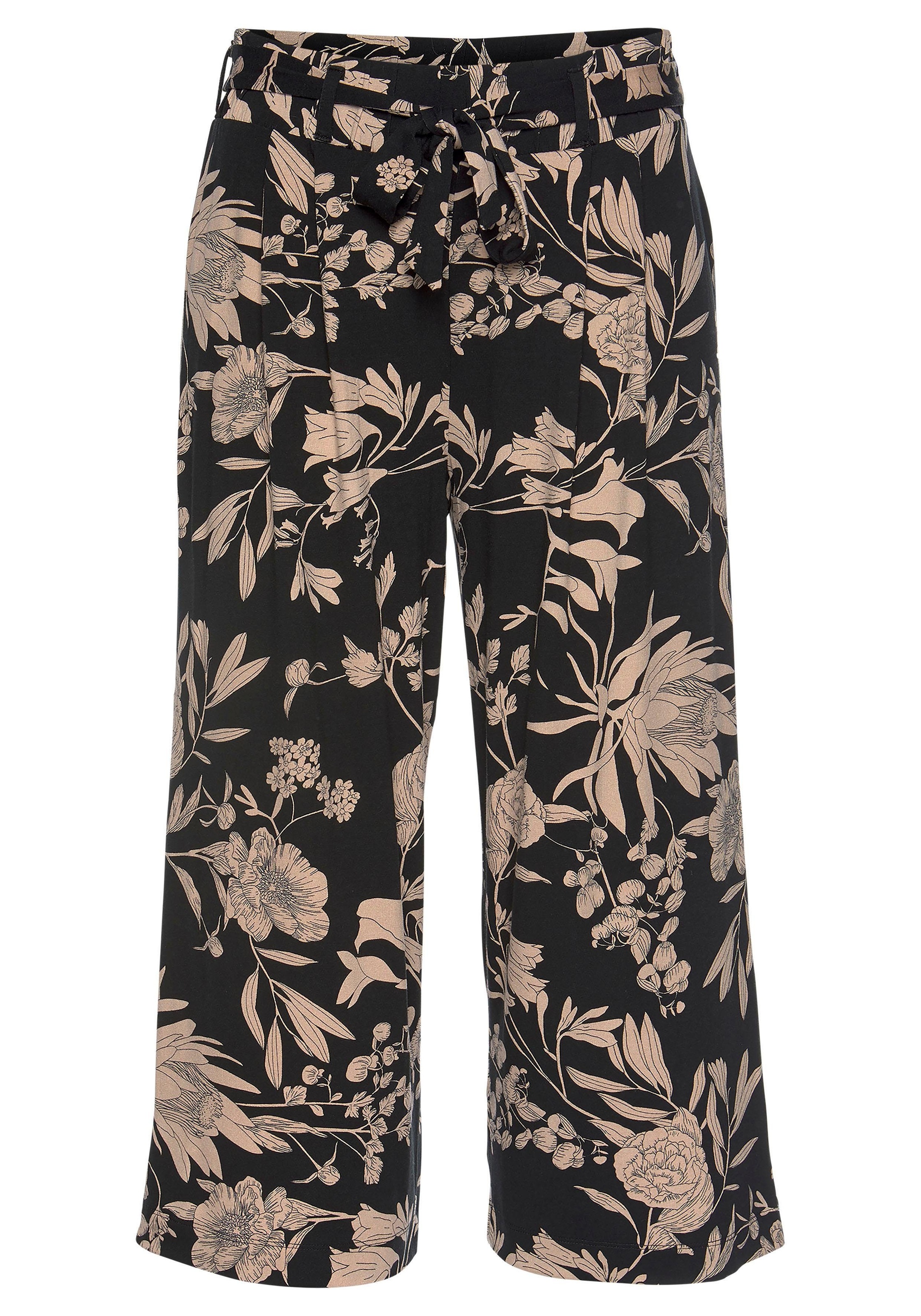 LASCANA Culotte mit Blumendruck, Stoffhose, Stretch günstig online kaufen