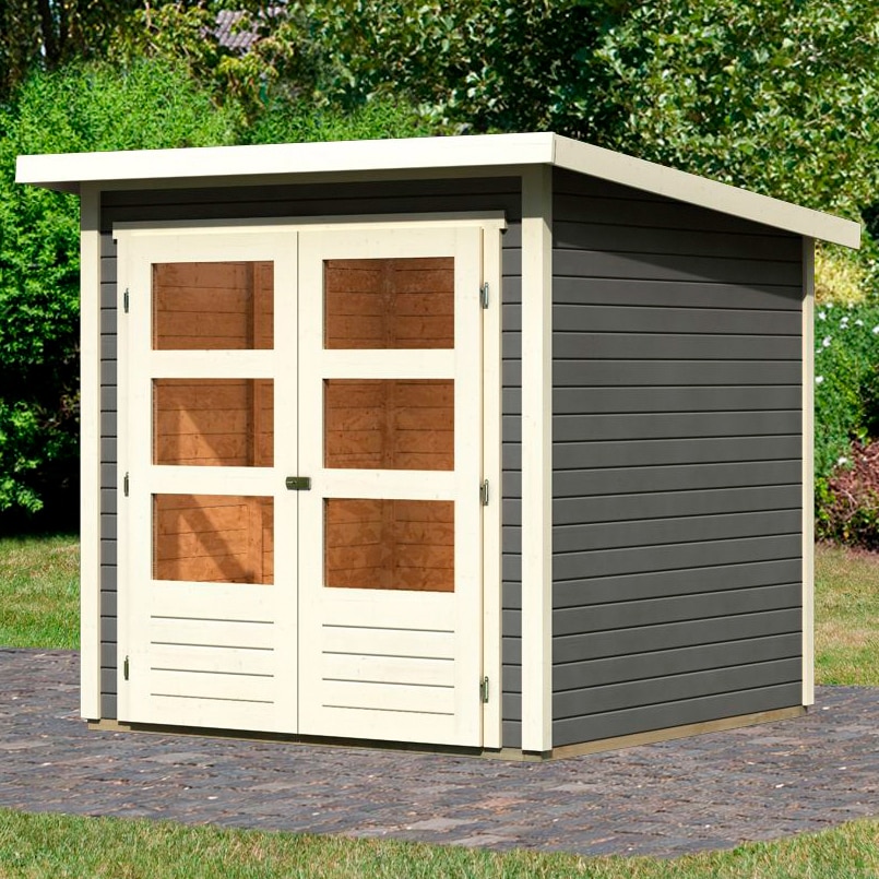 Karibu Gartenhaus "Stockach 2" anthrazit, naturbelassen oder terragrau günstig online kaufen