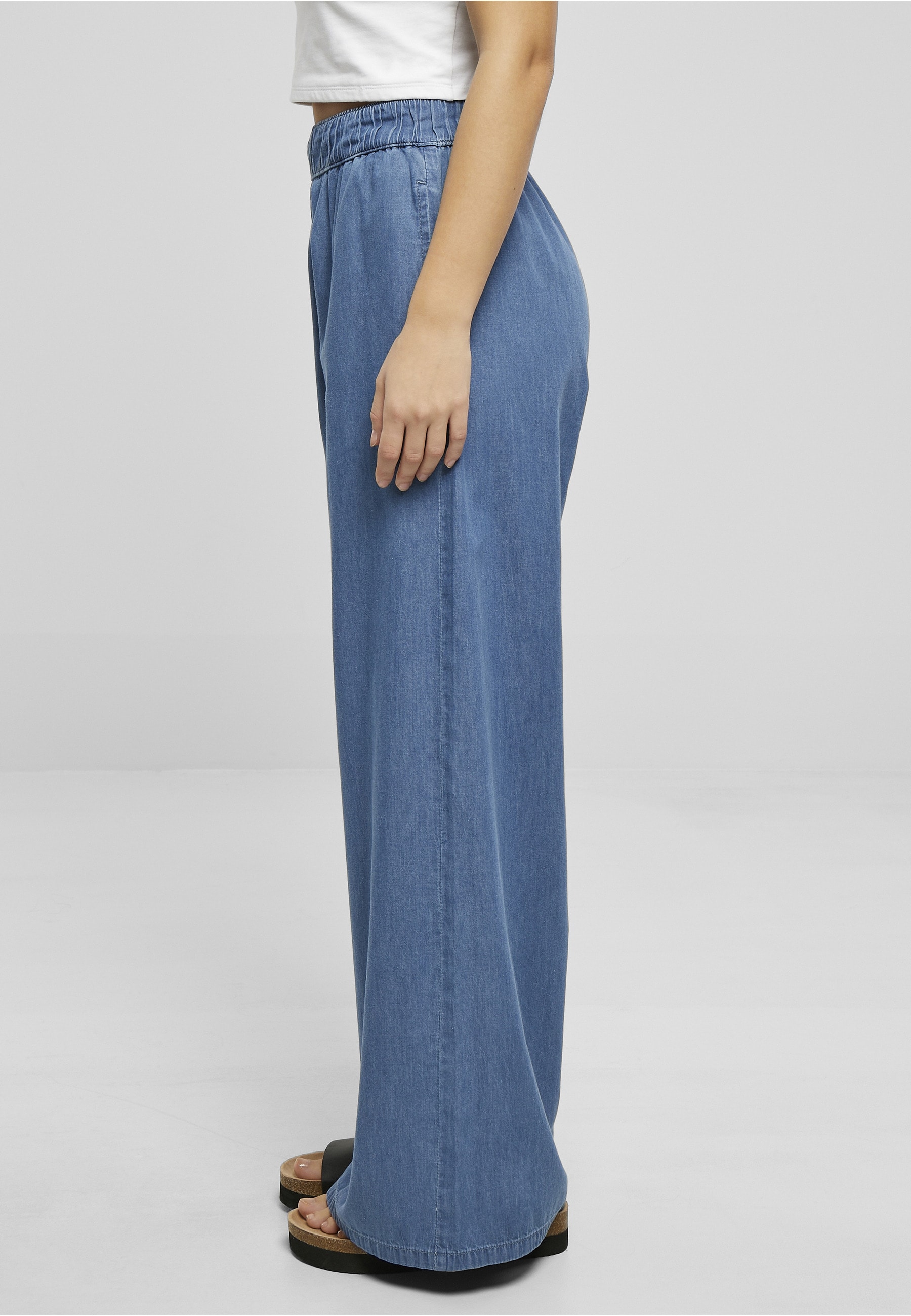 URBAN CLASSICS Bequeme Jeans »Urban Classics Damen Ladies Light Denim Wide Leg Pants« 1 Stk.