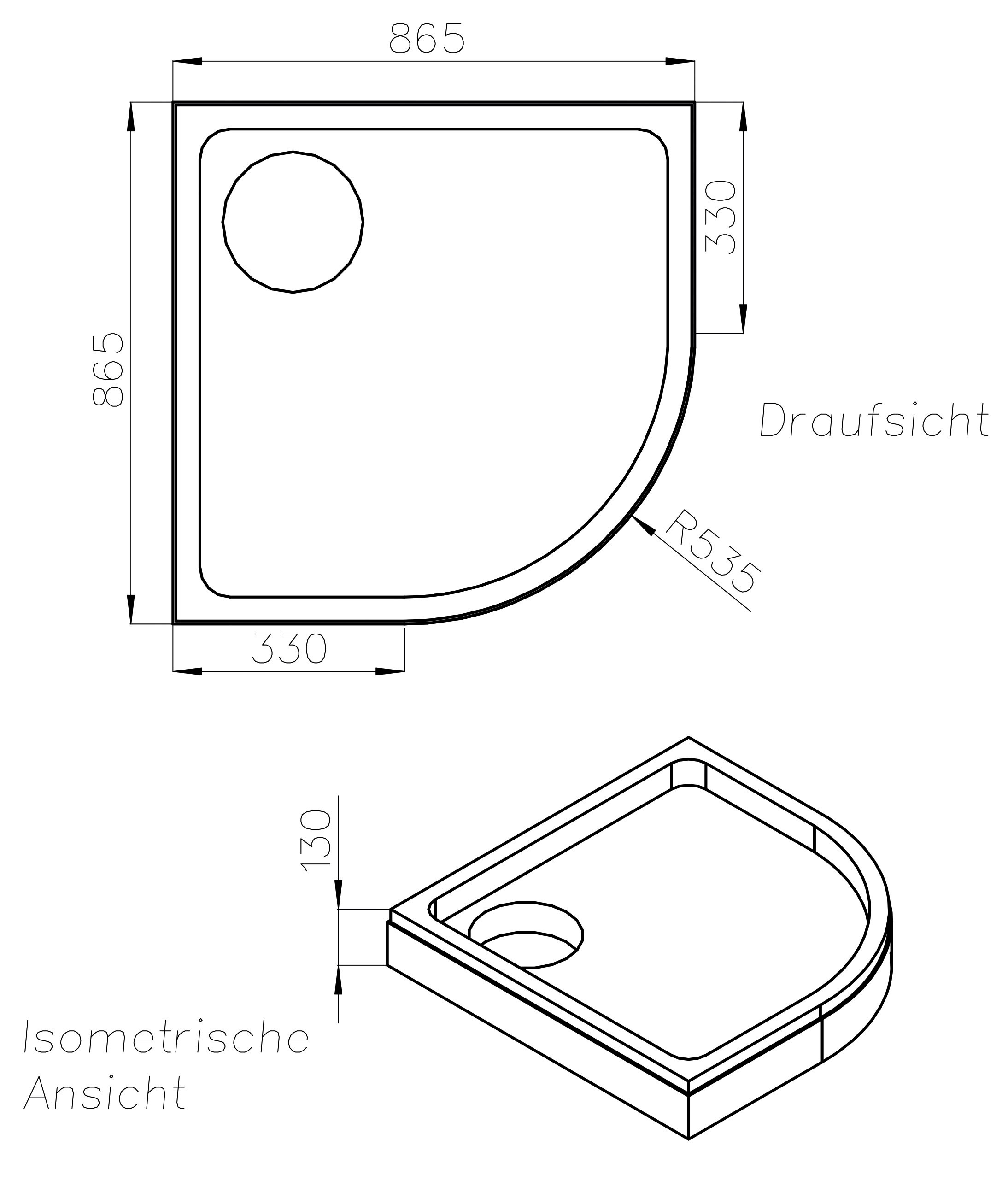 OTTOFOND Duschwanne, (Set), 90x90 cm, mit Wannenträger, Ablaufgarnitur und Fugendichtband