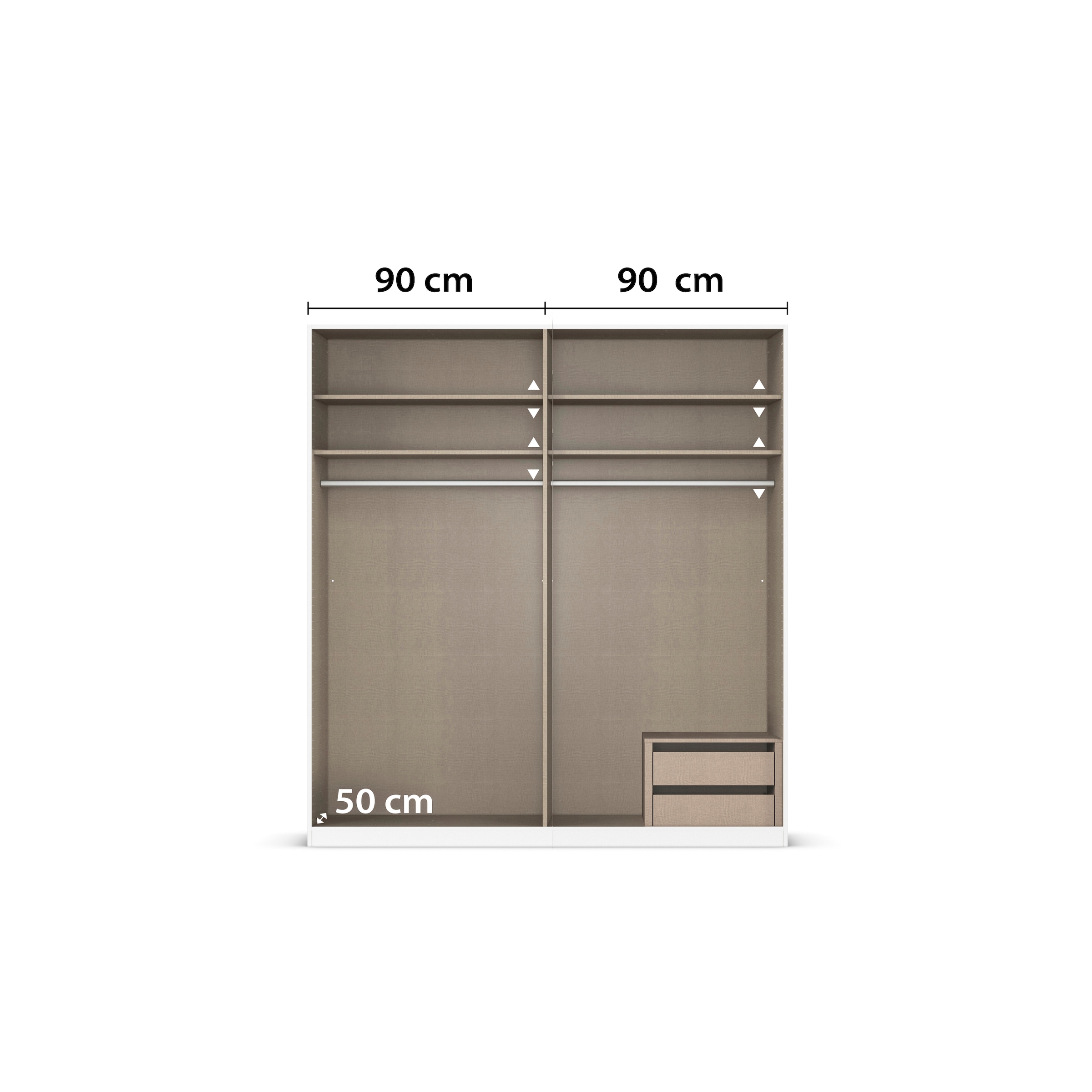 rauch Kleiderschrank »Drehtürenschrank Schrank Garderobe Wäscheschrank Schlafzimmer MARLENE«, (in 3 verschiedenen Ausstattungen BASIC/CLASSIC/PREMIUM), in 3 Breiten 91/136/181 cm im Landhaus-Stil MADE IN GERMANY