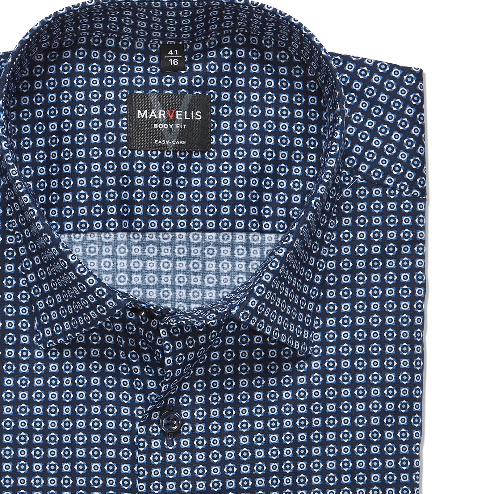 MARVELIS Langarmhemd body fit, Kentkragen, Businesshemd