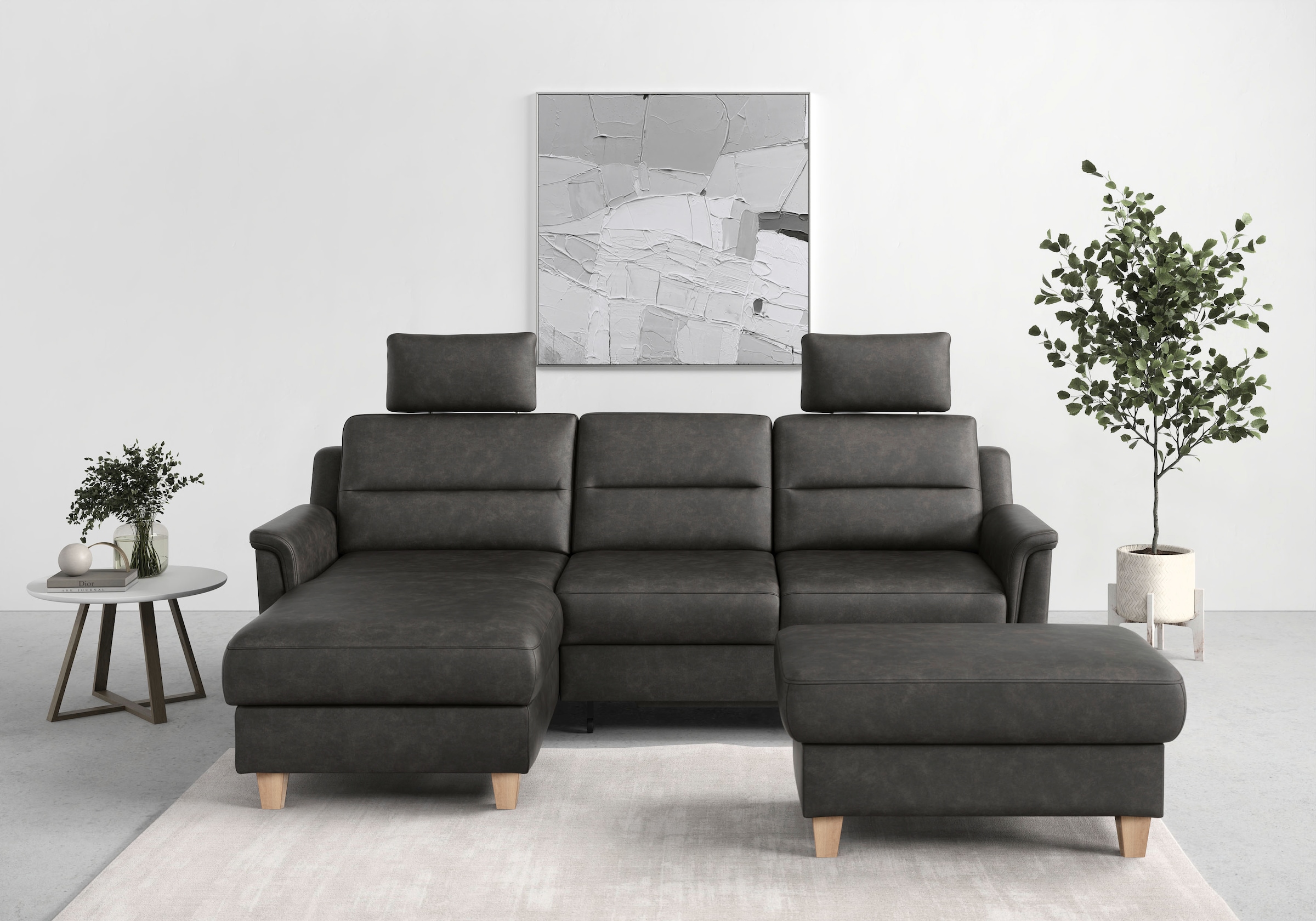 sit&more Ecksofa "Farö L-Form", inklusive Federkern, wahlweise mit Bettfunk günstig online kaufen