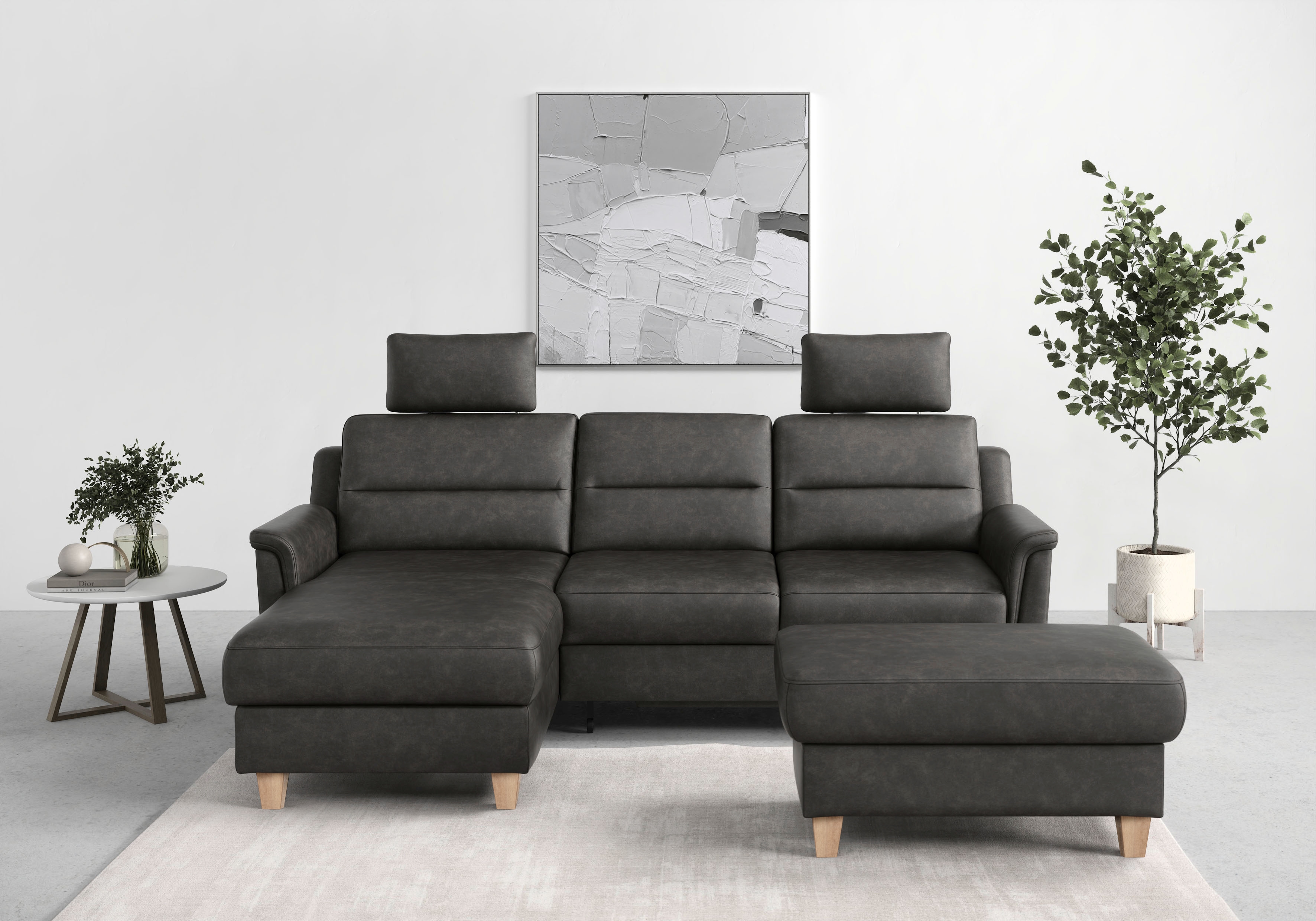 sit&more Ecksofa "Farö L-Form" inklusive Federkern, wahlweise mit Schlaffunktion und Bettkasten