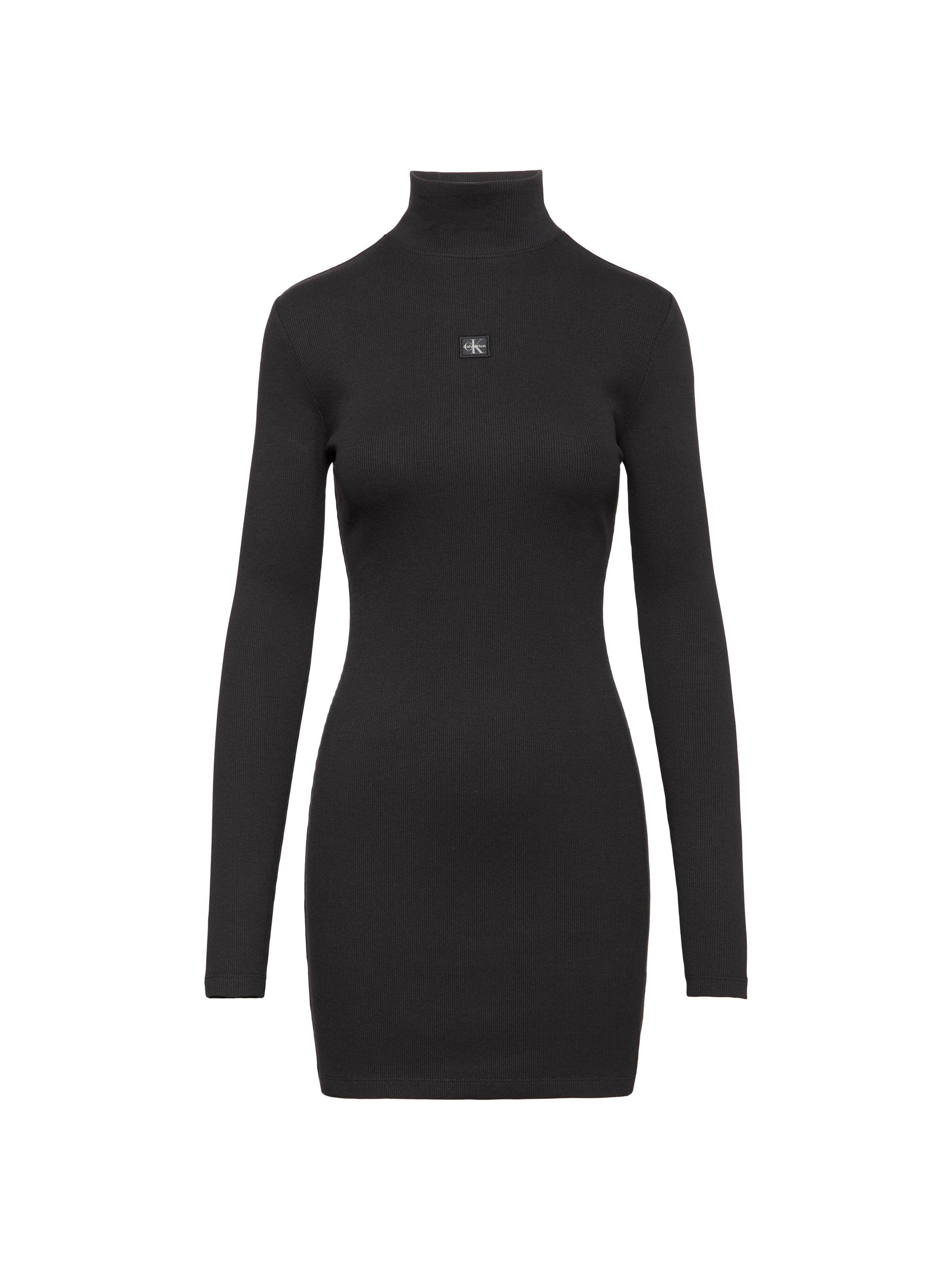 Calvin Klein Jeans Minikleid Ohne Tasche Figurbetonte Passform mit Stehkragen