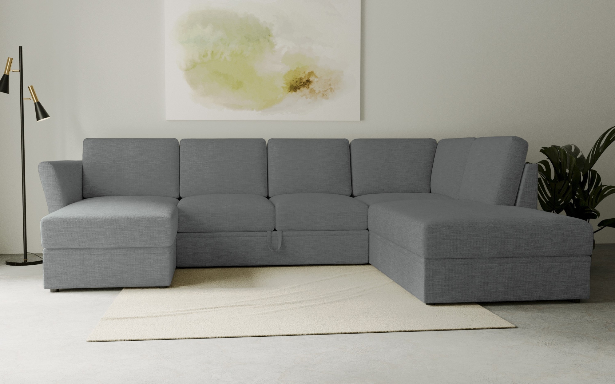 OTTO home Wohnlandschaft "Lavars Schlafsofa" mit Bettfunktion und Stauraum, in zwei verschiedenen Bezugsqualitäten
