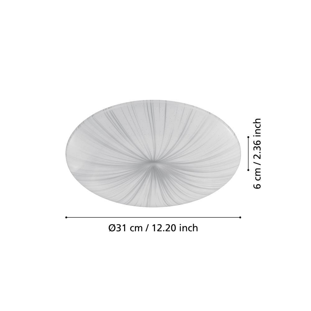 EGLO Deckenleuchte »NIEVES Deckenlampe, Kristalleffekt, weiß, silber, Kunststoff, Metall« LED-Modul 1 Stk. Warmweiß Wohnzimmerlampe, Schlafzimmer, Küche, Flur, zeitloses Design, 31x6cm