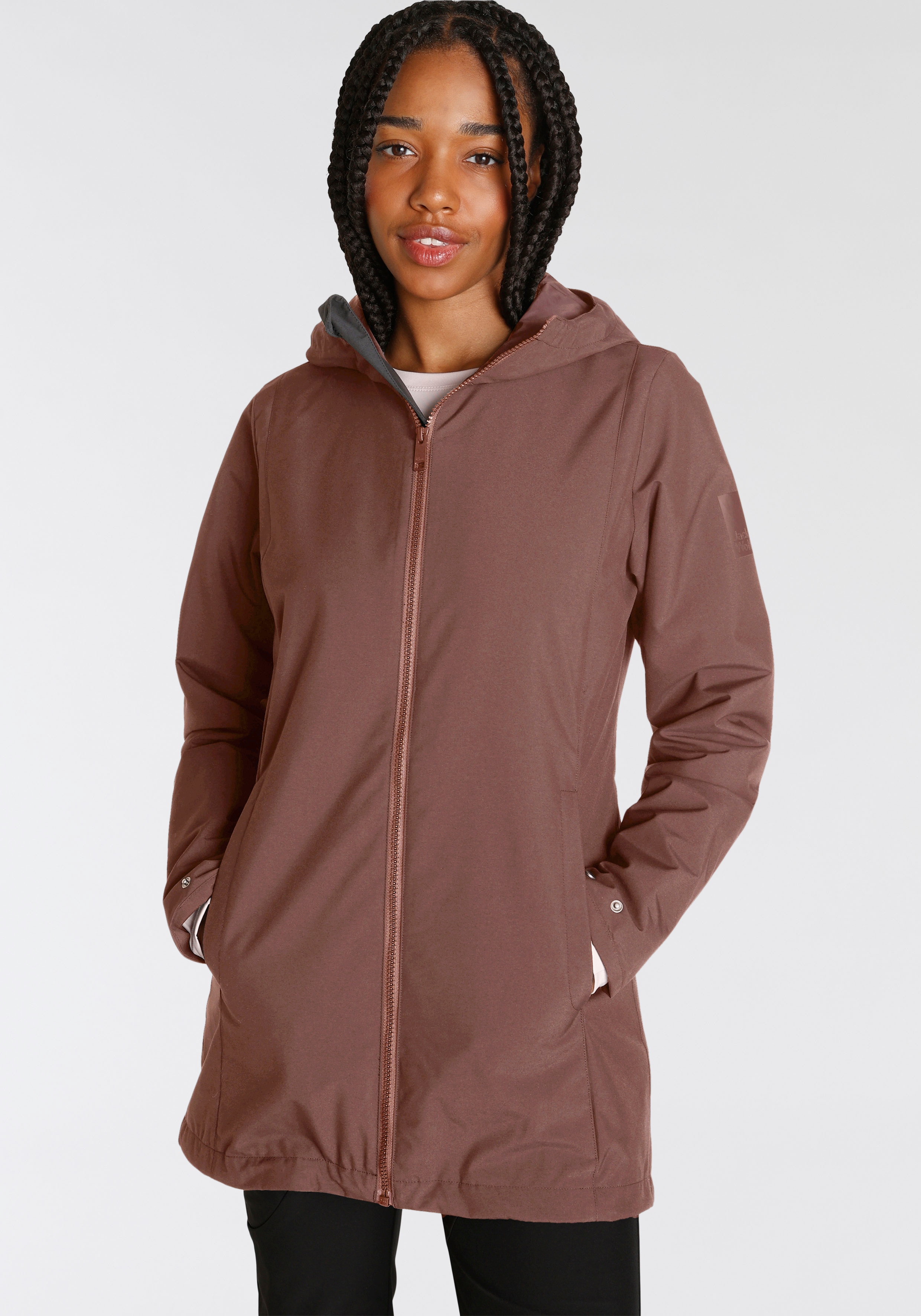 Jack Wolfskin Funktionsjacke "Outdoorjacke NOSTA" mit Kapuze mit gefütterter Kapuze, winddicht, wasserabweisend
