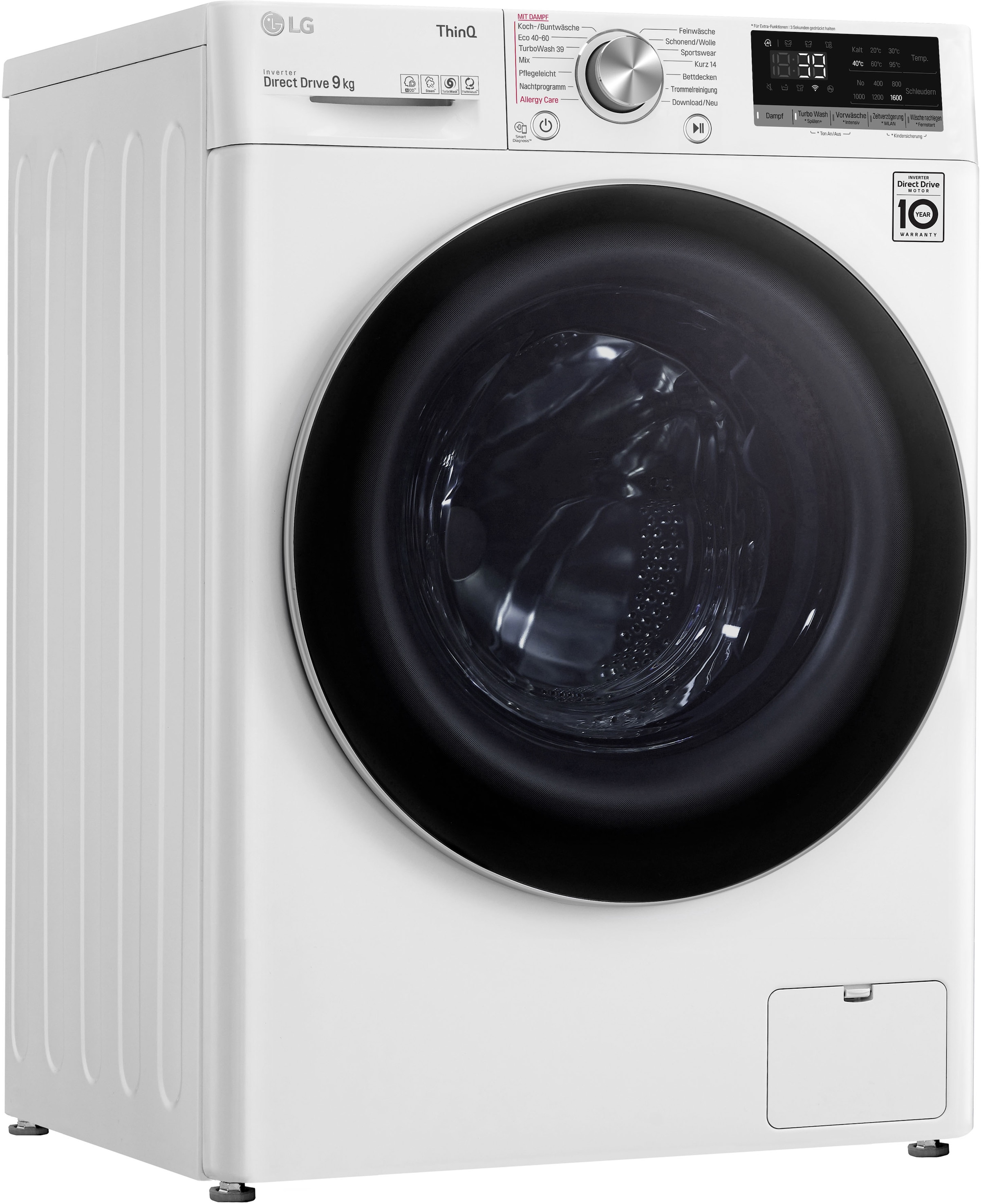 U/min, Waschmaschine 39 F6WV709P1, BAUR | Minuten nur Waschen »F6WV709P1«, kg, LG 9 TurboWash® - in 1600