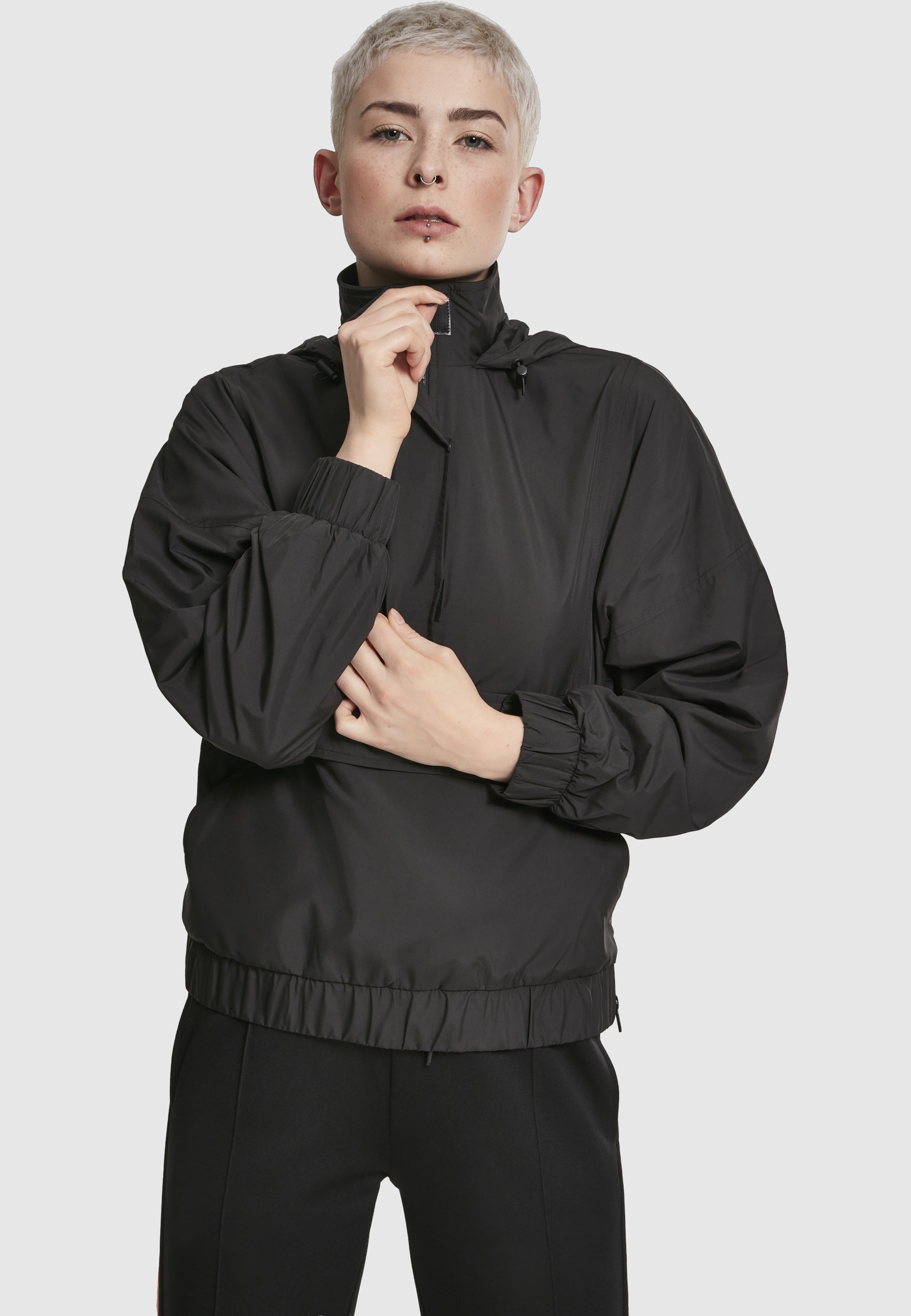 URBAN CLASSICS Langmantel »Urban Classics Damen Ladies Panel Pull Over Jacket«