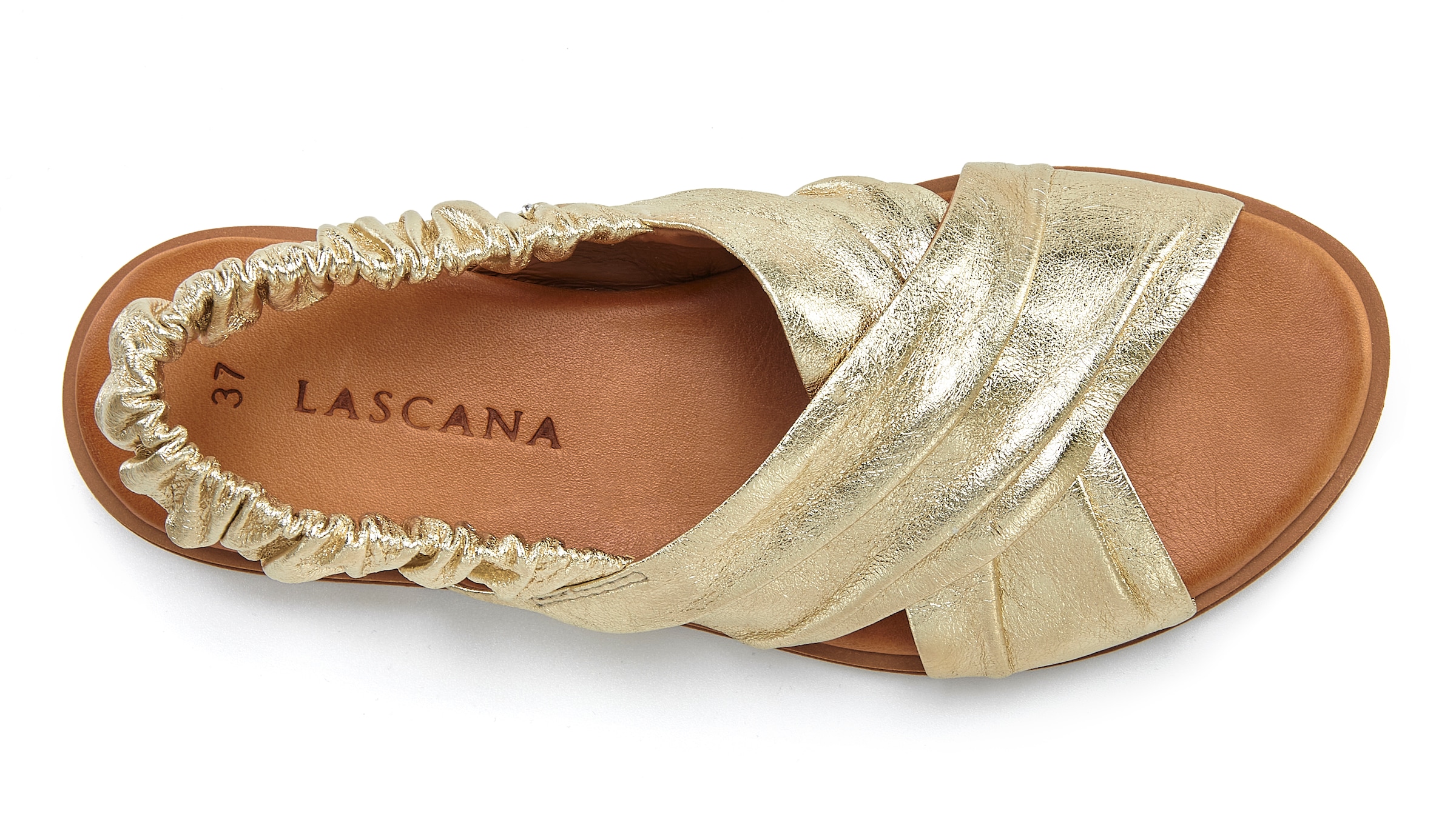 Vivance Sandale »Sandalette, Sommerschuh, offener Schuh, Pantolette«, aus Leder mit elastischen Riemchen
