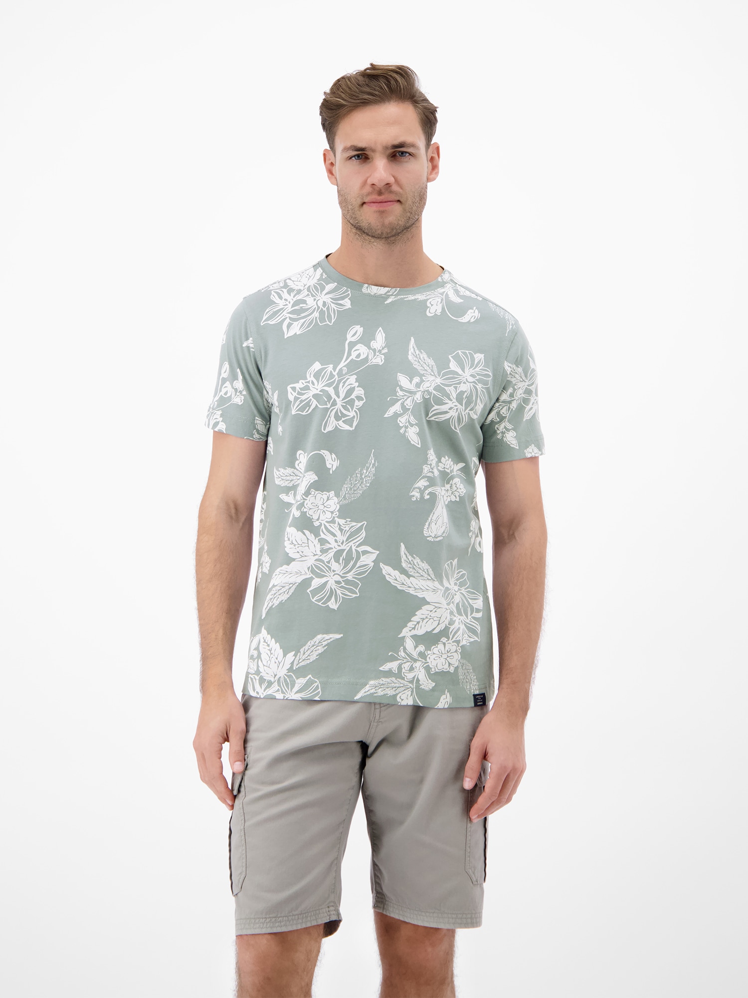 LERROS 1100000002199 "T-Shirt mit O-Neck und floralem All-over-Print"