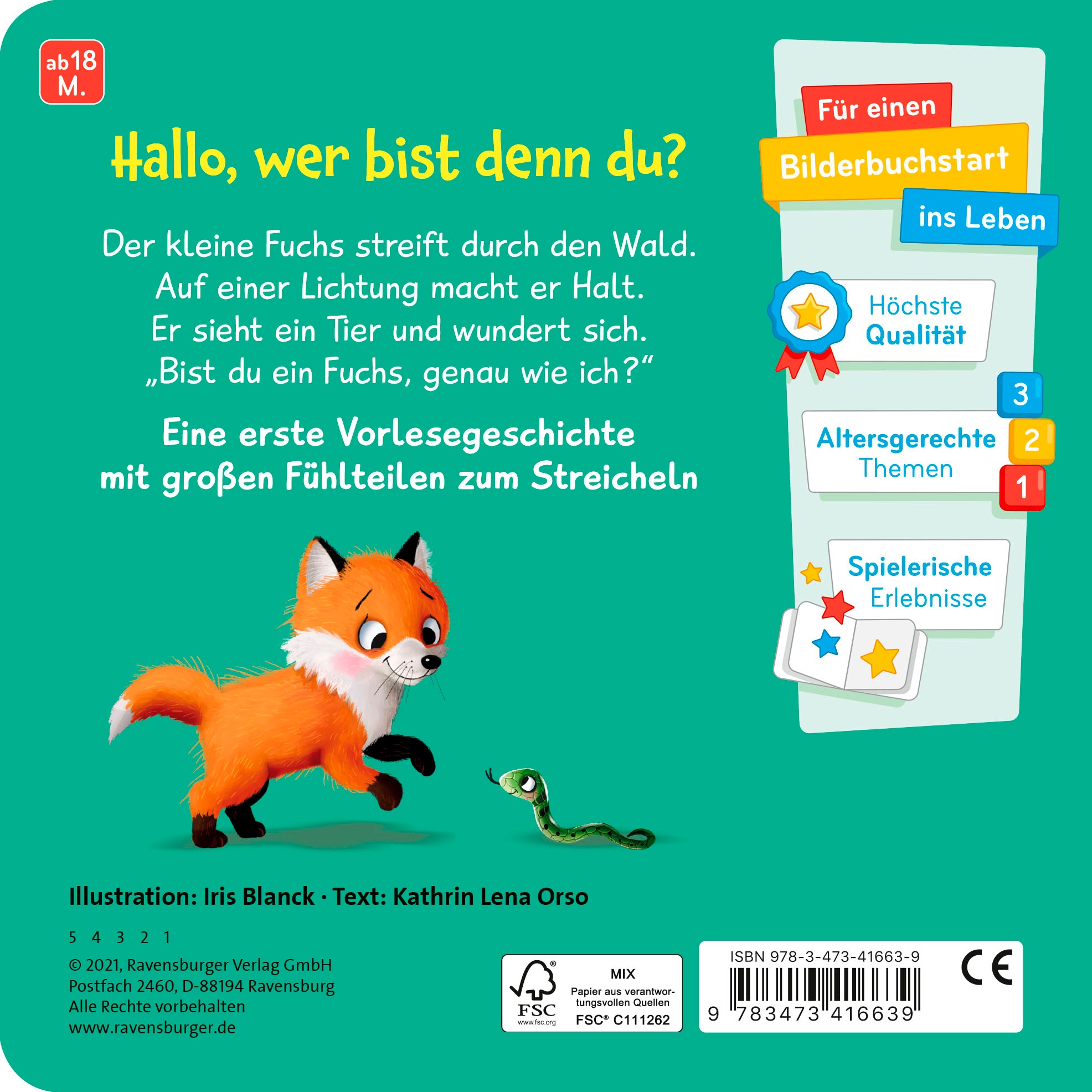 Ravensburger Buch »Pappbilderbuch, Mein erstes Vorlese-Fühlbuch: Bist du ein Fuchs?«