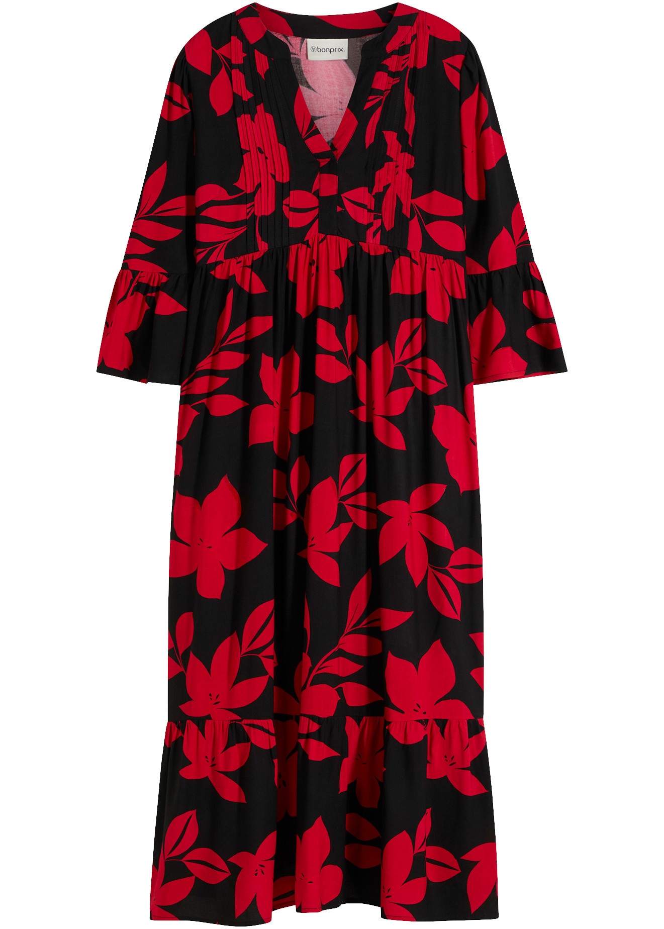 bonprix Maxikleid »Maxikleid aus fließender Viskose« für modischen Auftritt, aus Viskose, A-Linie, 3/4-Ärmel