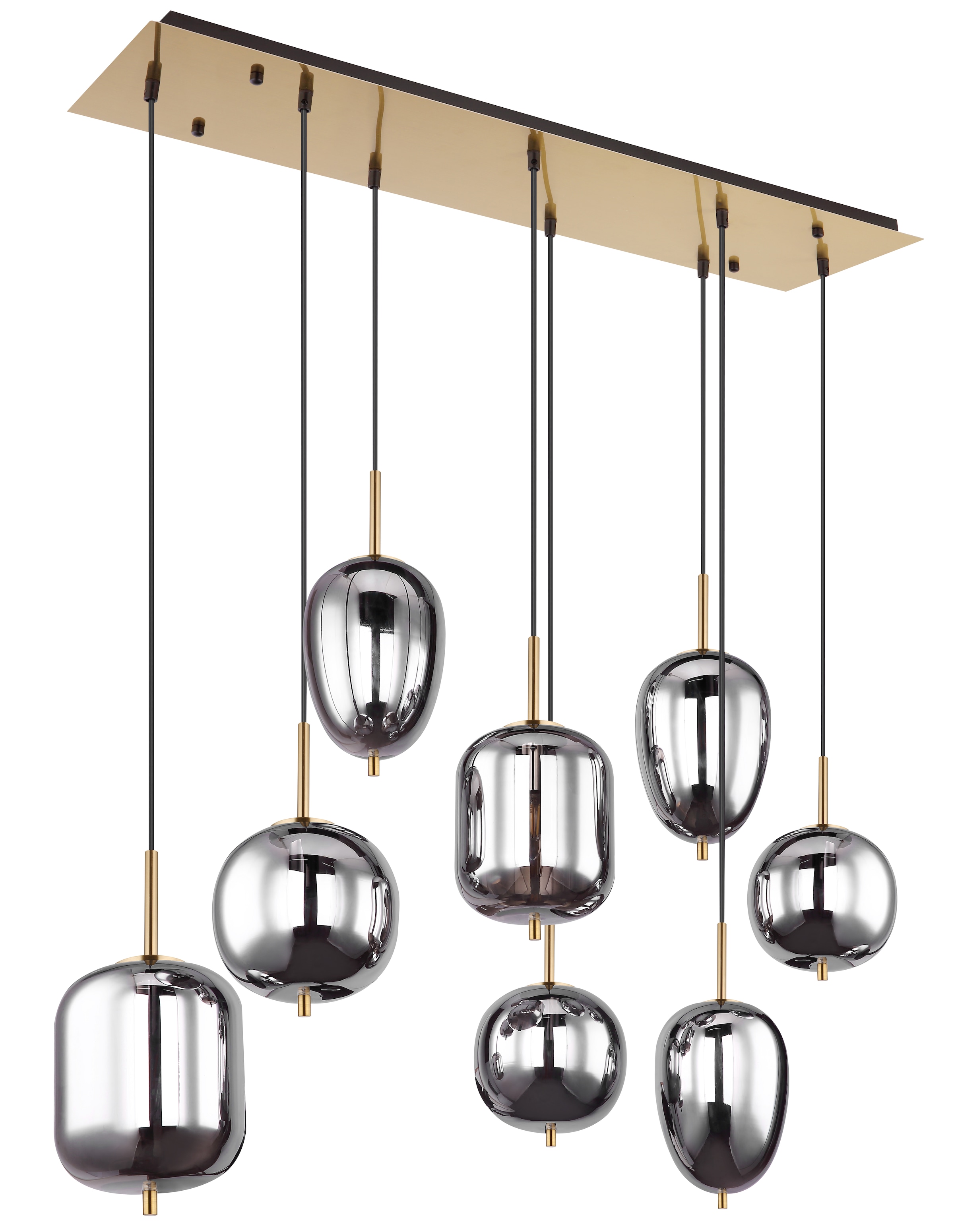 GLOBO LIGHTING Hängeleuchte »BLACKY I«, Leuchtmittel E14 | ohne Leuchtmittel, Hängelampe/Pendelleuchte/Glas rauchfarben/unterschiedliche Gläser