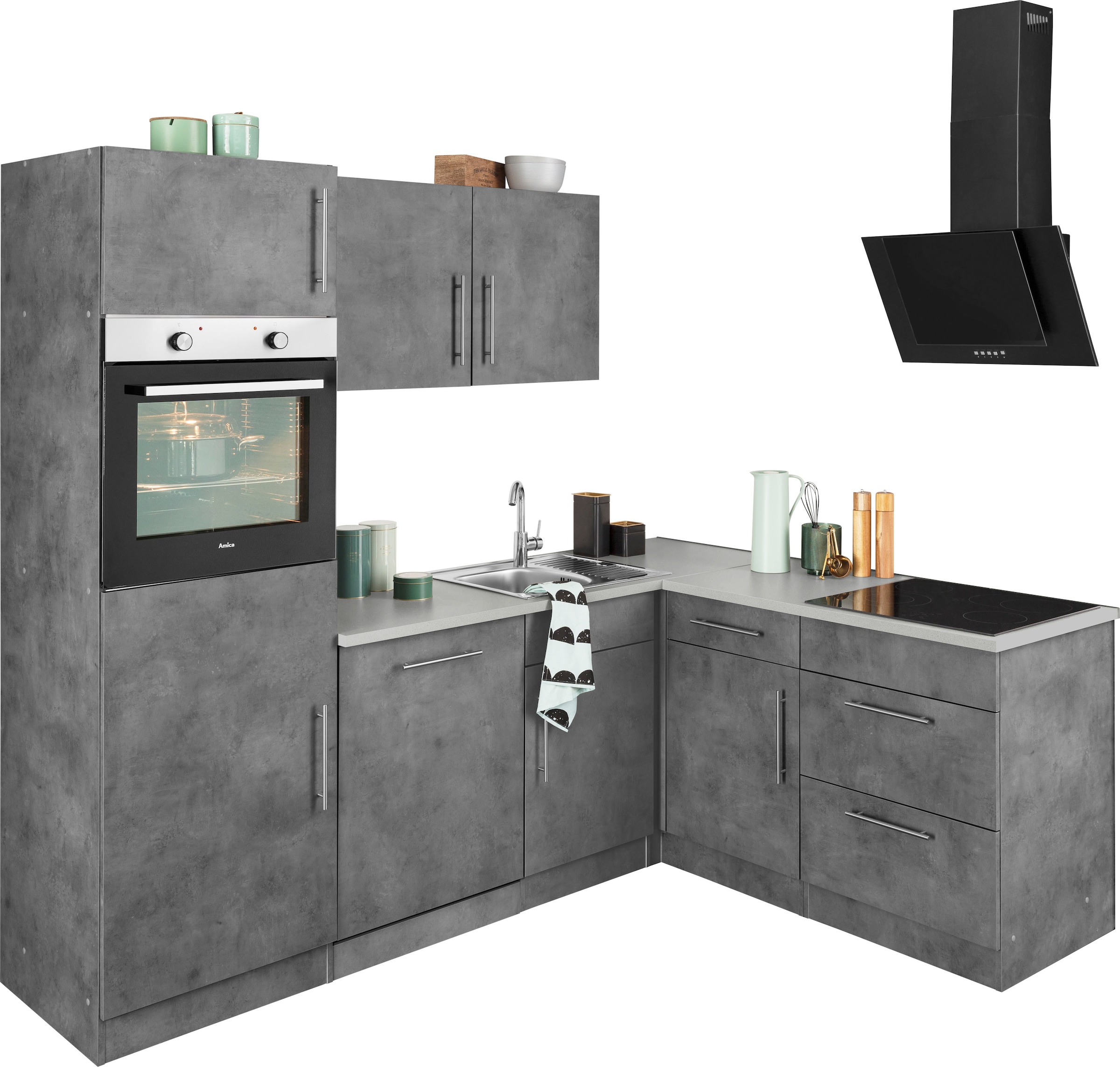 wiho Küchen Winkelküche "Cali", ohne E-Geräte, Stellbreite 230 x 170 cm